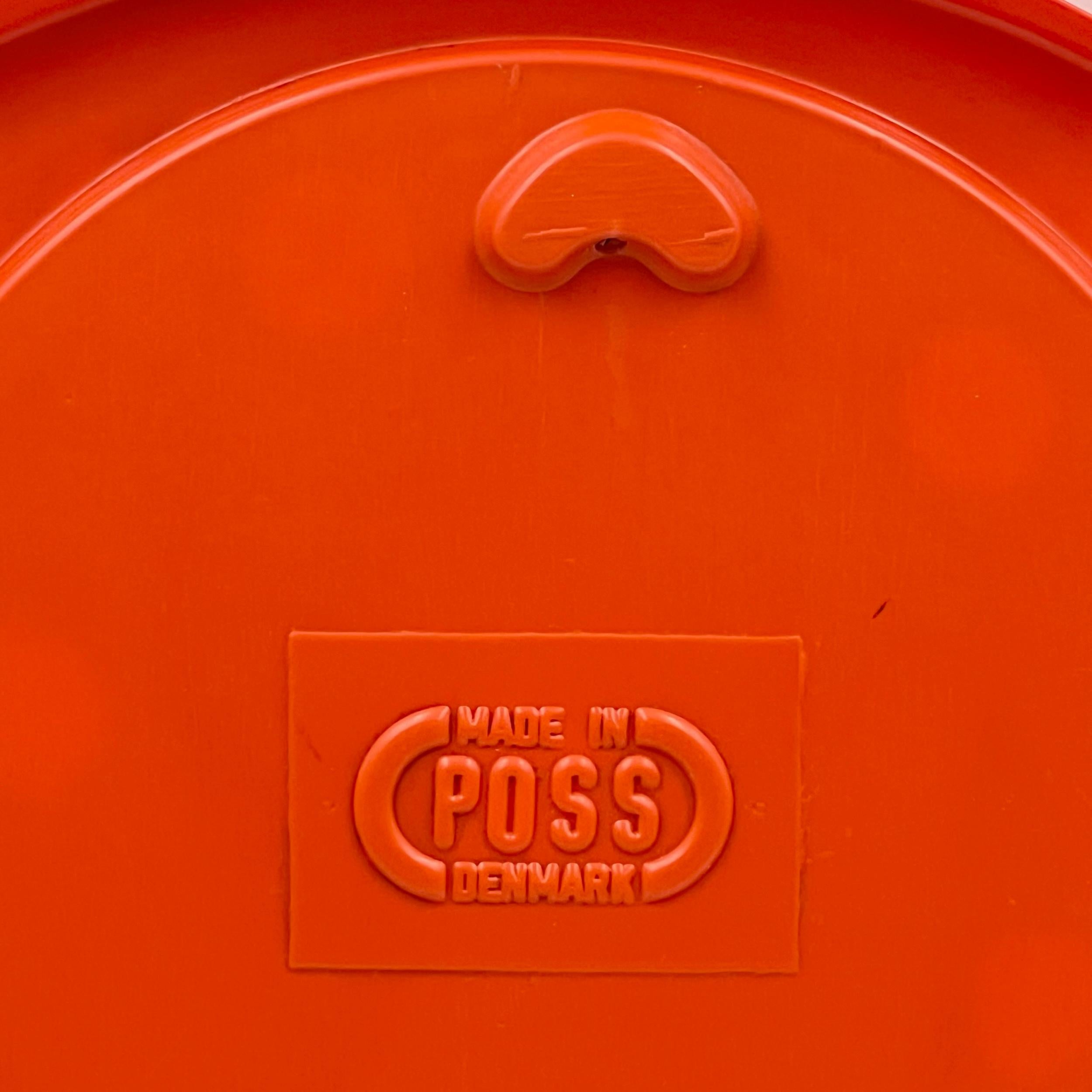 Miroir en plastique orange en forme d'hippocampe de l'ère spatiale, Poss of Denmark, 1970 en vente 3