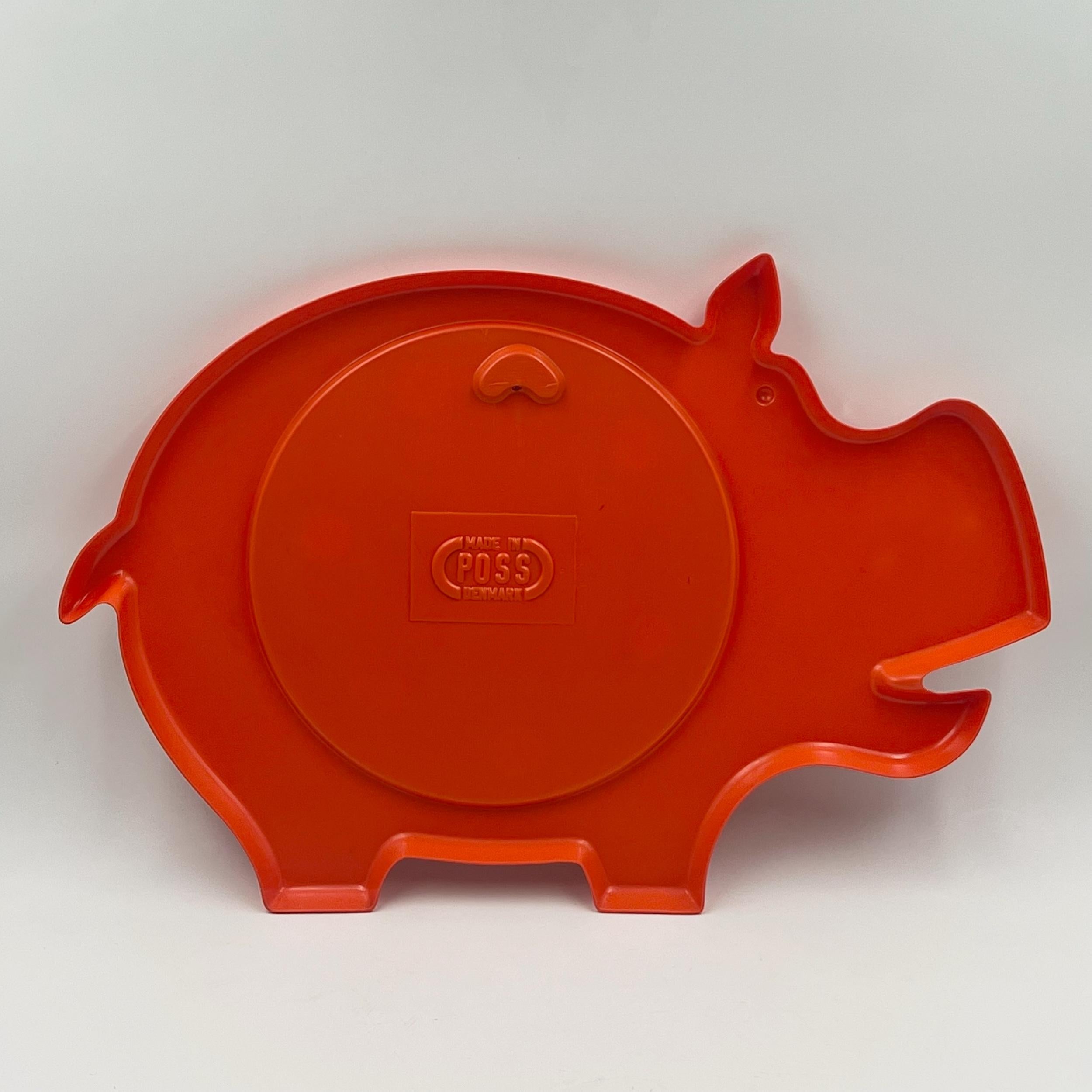 Miroir en plastique orange en forme d'hippocampe de l'ère spatiale, Poss of Denmark, 1970 en vente 2