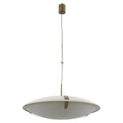 A Space Design mod "1140" Lampe suspendue en laiton et verre par Stilnovo Italie années 50