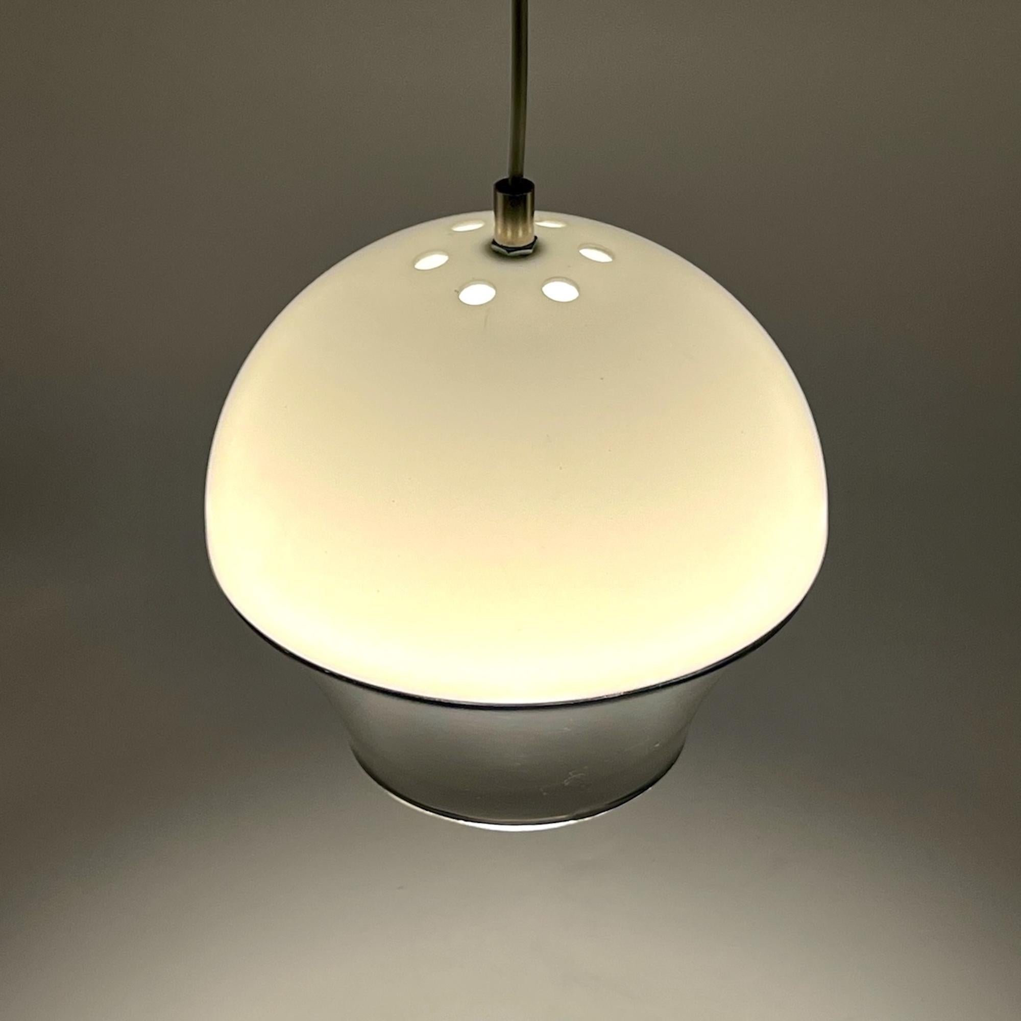Late 20th Century Space Age Design UFO Pendant Lamp - Vintage Dual-Color Acrylic Pendant 1970s For Sale