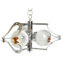 Space Age Designer Chandelier by Mazzega Italy, 1970s