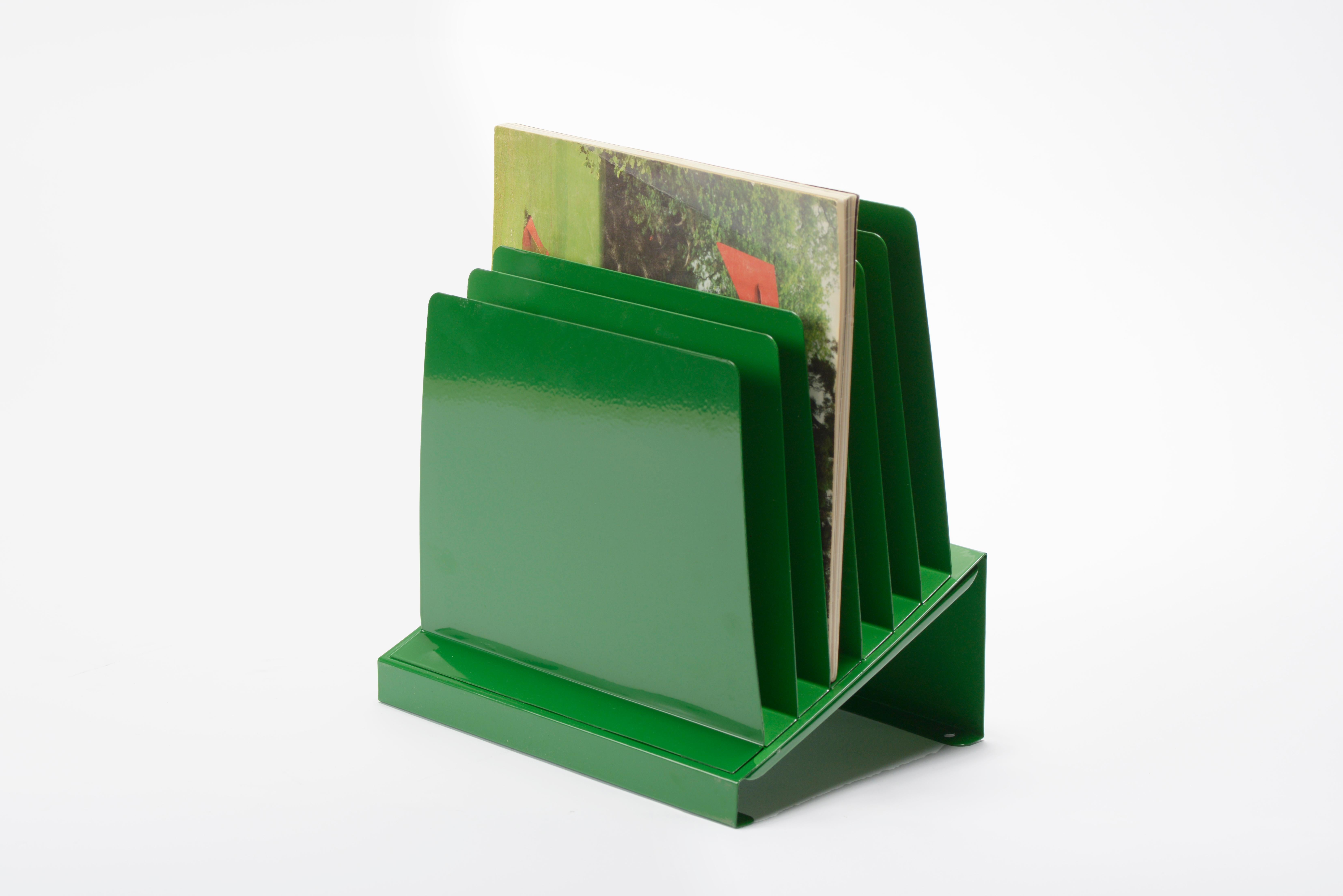Mid-Century Modern Space Age Desktop File Holder, Refinished in Kelly Green