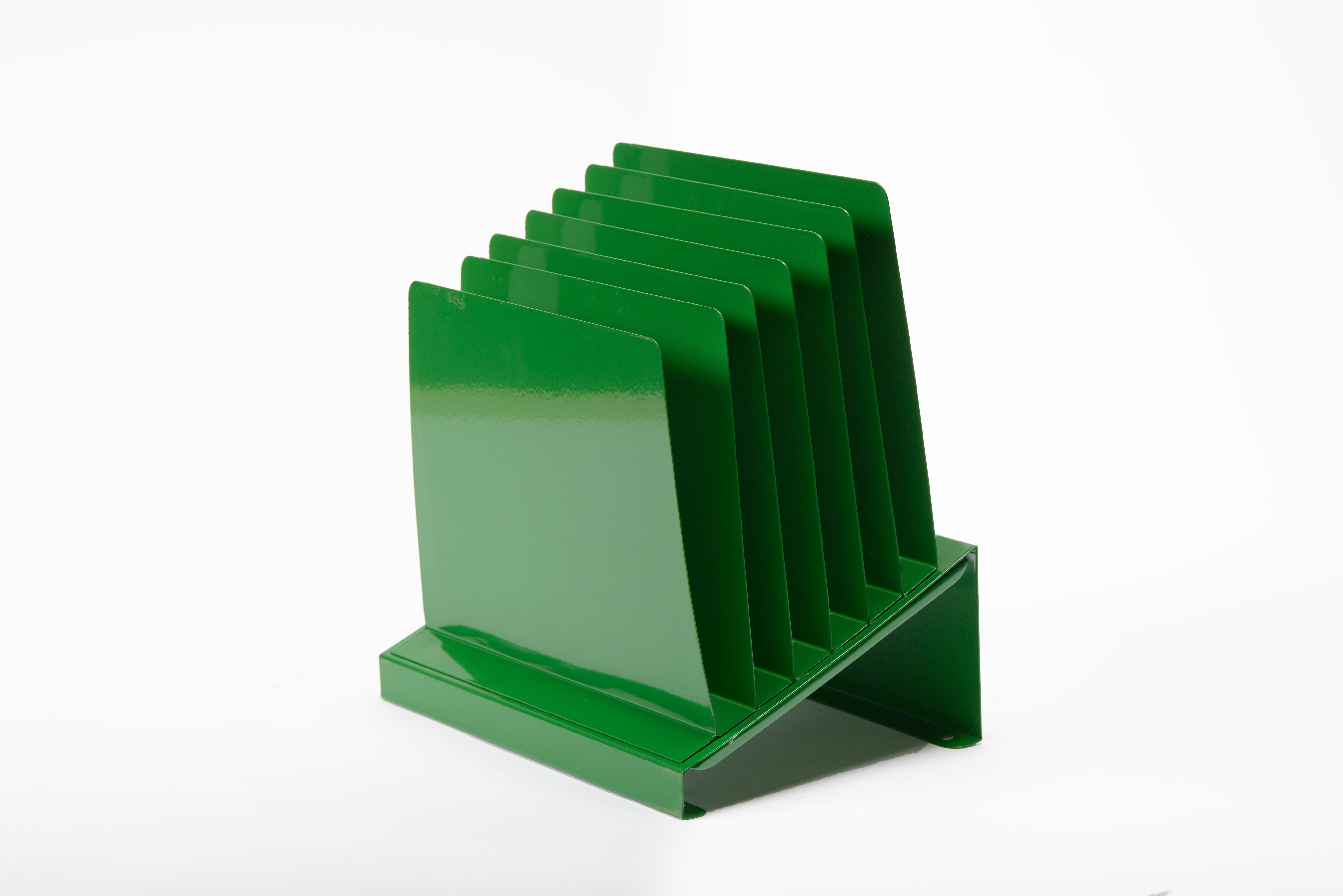 American Space Age Desktop File Holder, Refinished in Kelly Green