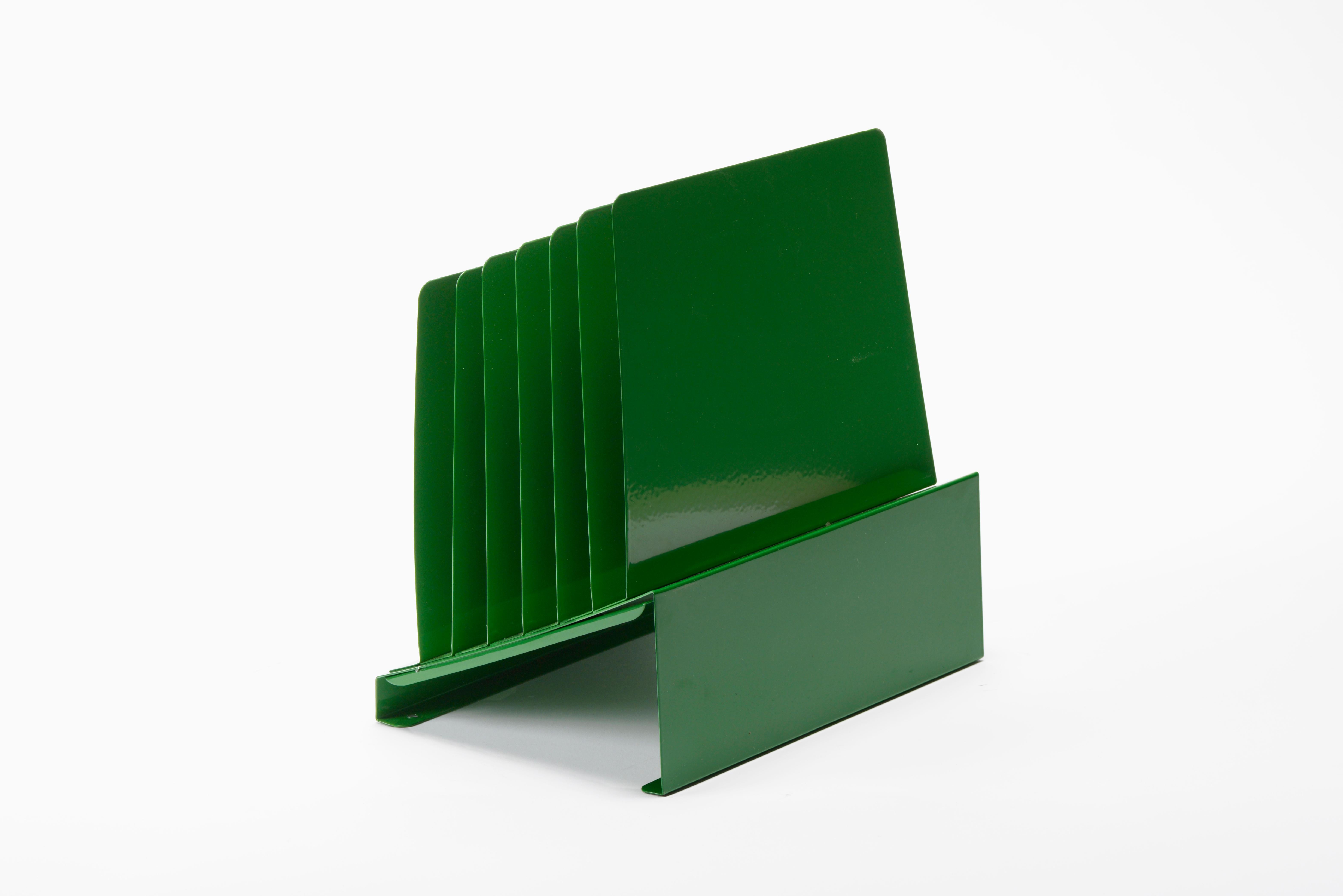 Powder-Coated Space Age Desktop File Holder, Refinished in Kelly Green