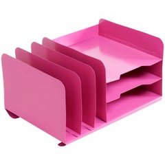 Space Age Desktop File Holder, Refinished in Pink
