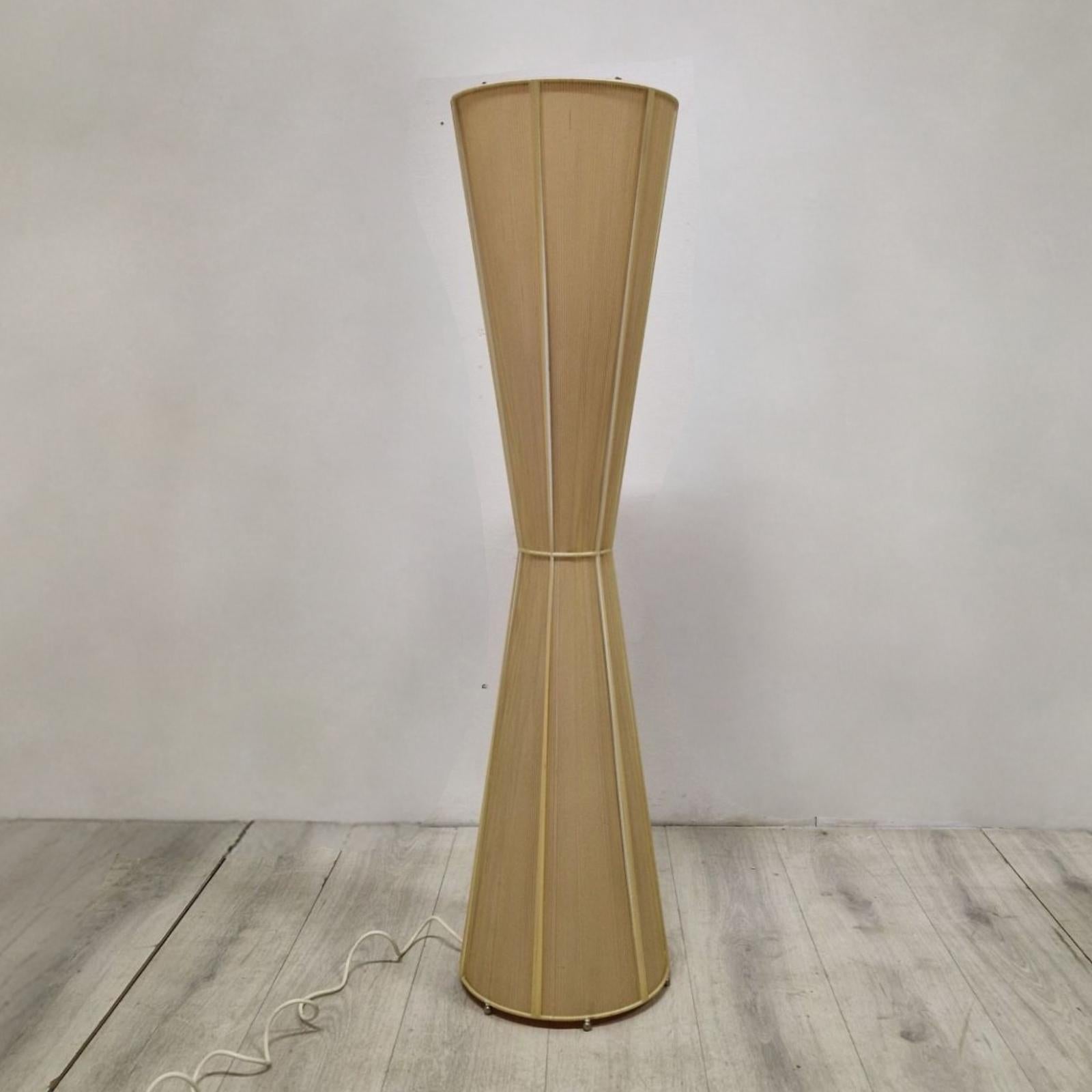 Woven Space age diabolo floor lamp, Italy 1970s For Sale