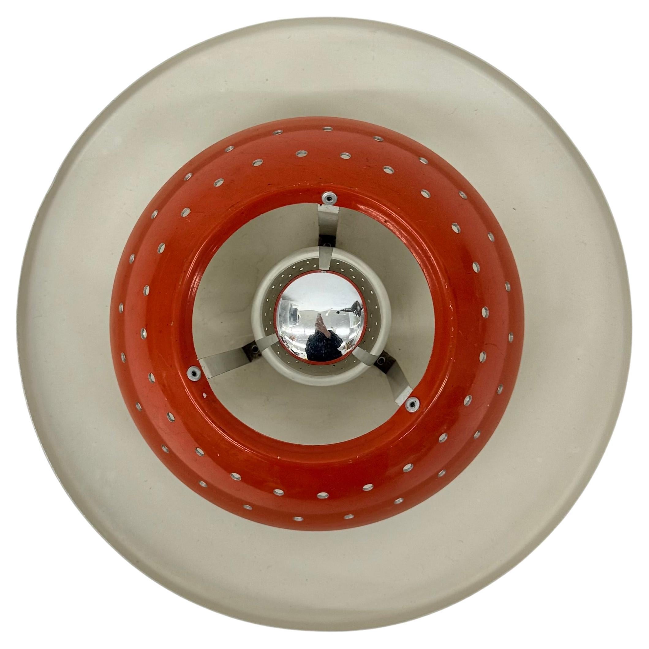 Space age Dijkstra orange ceiling lamp, 1970’s