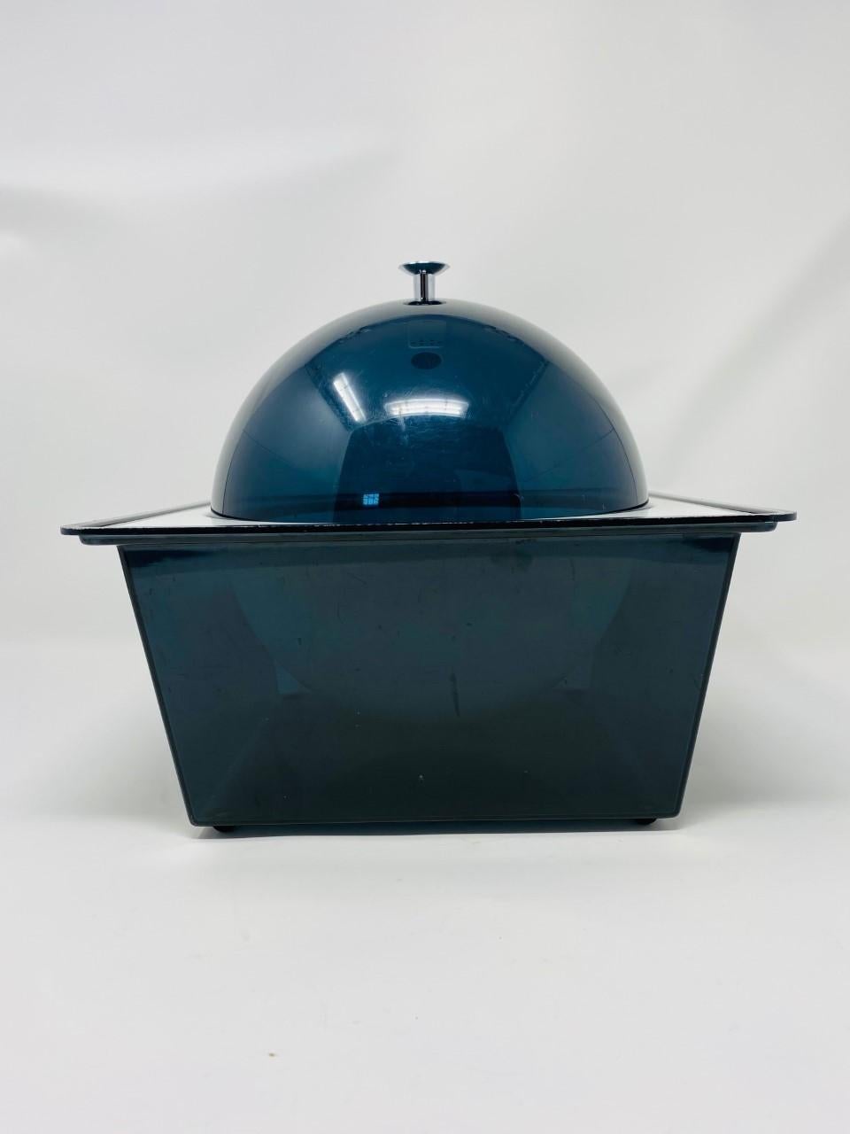 Space Age Dome Lid Smoke Lucite Ice Bucket 1