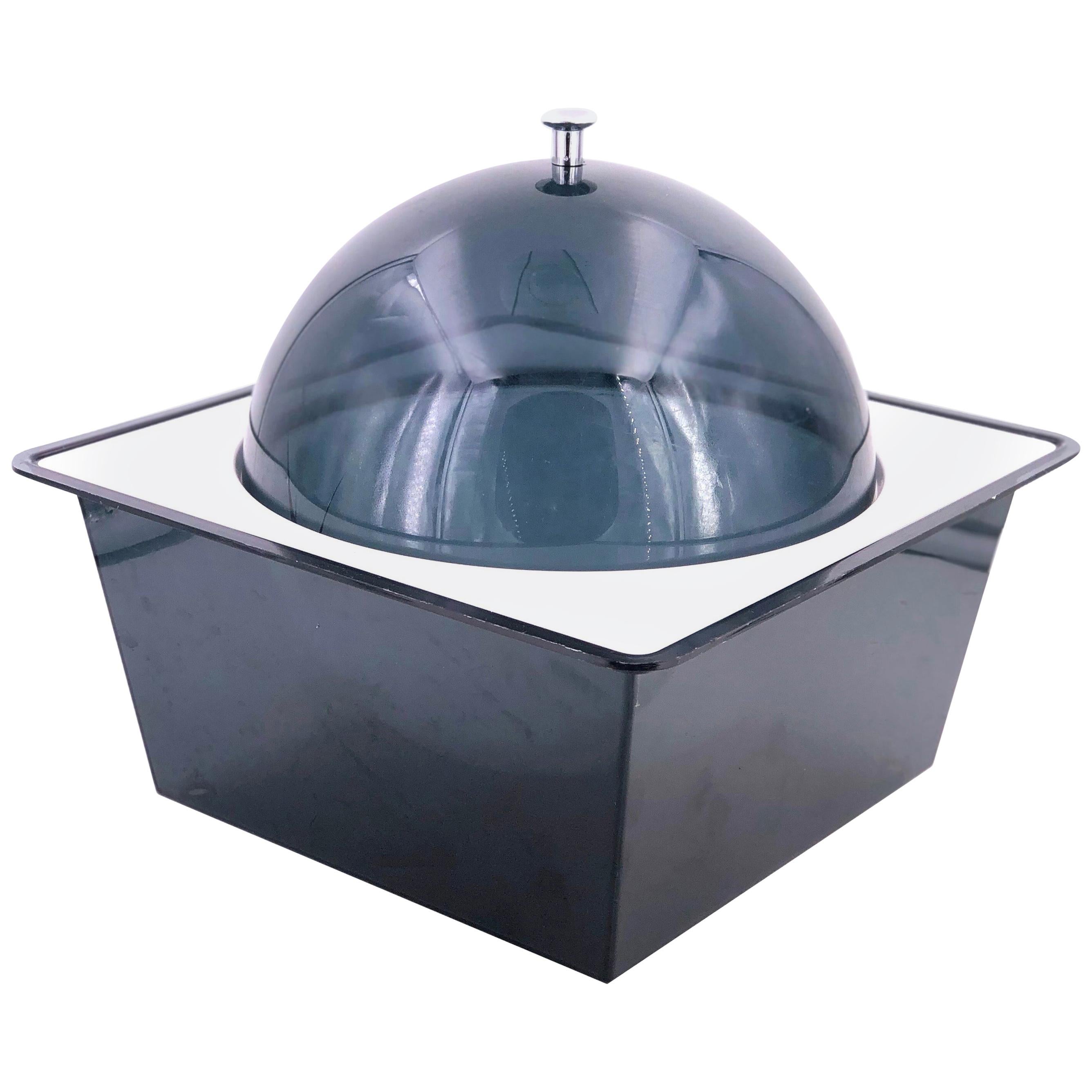 Space Age Dome Lid Smoke Lucite Ice Bucket For Sale