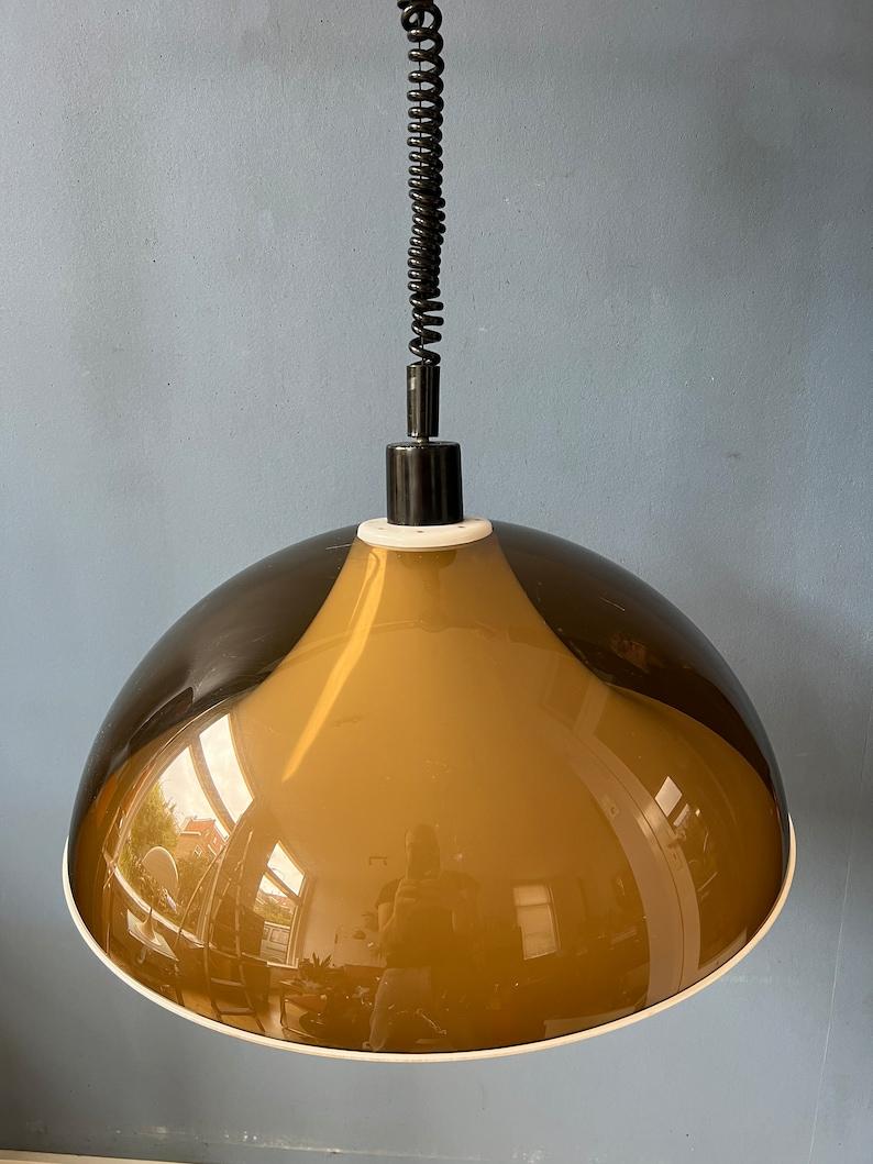 Metal Space Age Double Shaded Pendant Lamp by Elio Martinelli for Artimeta, 1970s For Sale