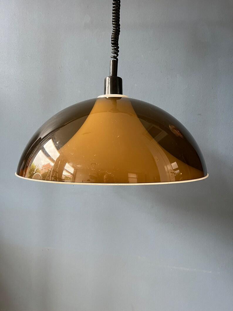 Space Age Double Shaded Pendant Lamp by Elio Martinelli for Artimeta, 1970s For Sale 1