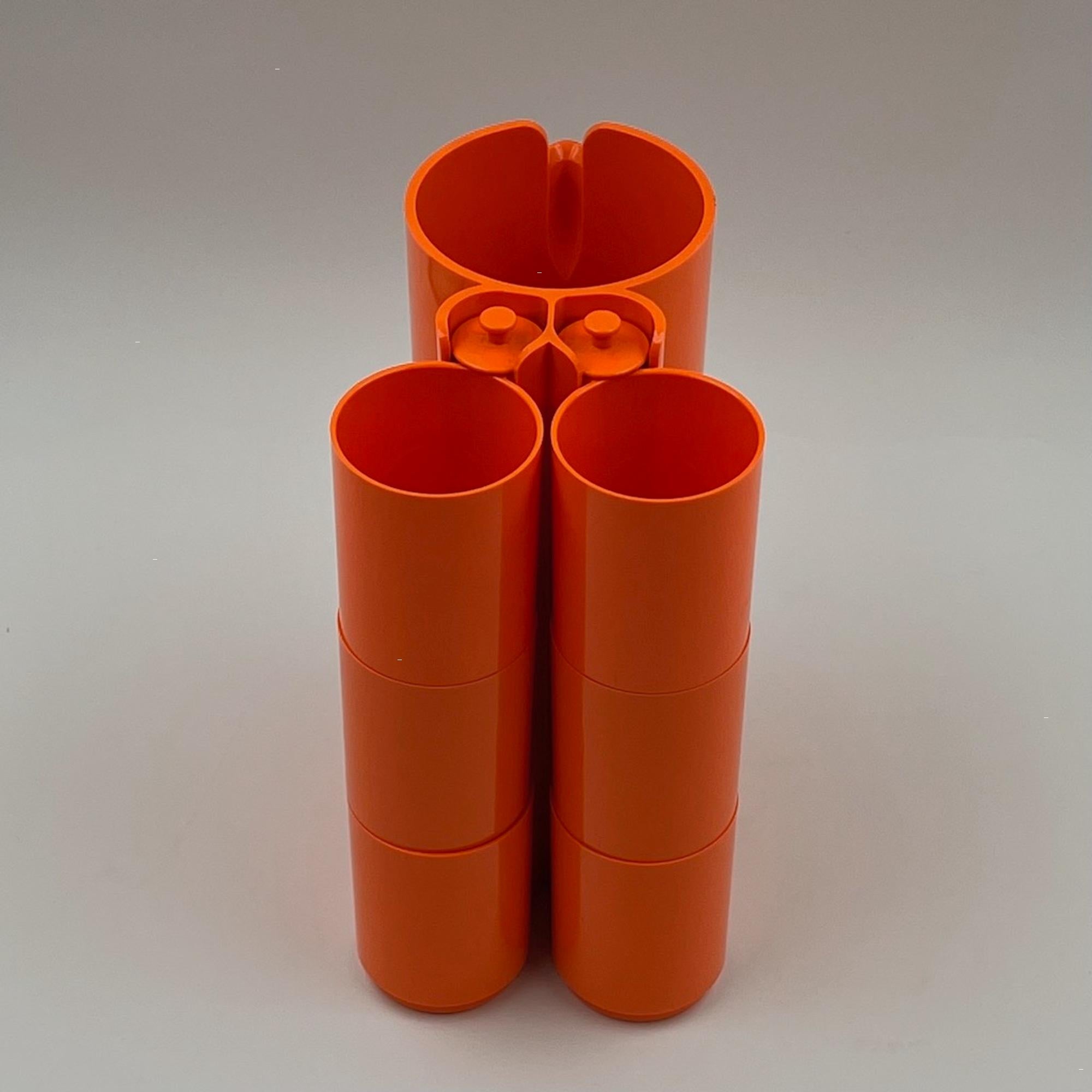 French Space Age Drinking Set Orangeade by Jean Pierre Vitrac, 1970s, Set of 9 For Sale