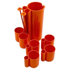 Space Age Drinking Set Orangeade by Jean Pierre Vitrac, 1970s, Set of 9