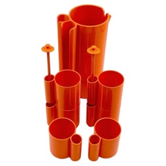Raumfahrttrinkgeschirr Orangeade von Jean Pierre Vitrac, 1970er Jahre, 9er-Set