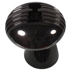 Space Age E. Bioli for Il Picchio Black Glazed Ceramic Vase 70s Italy