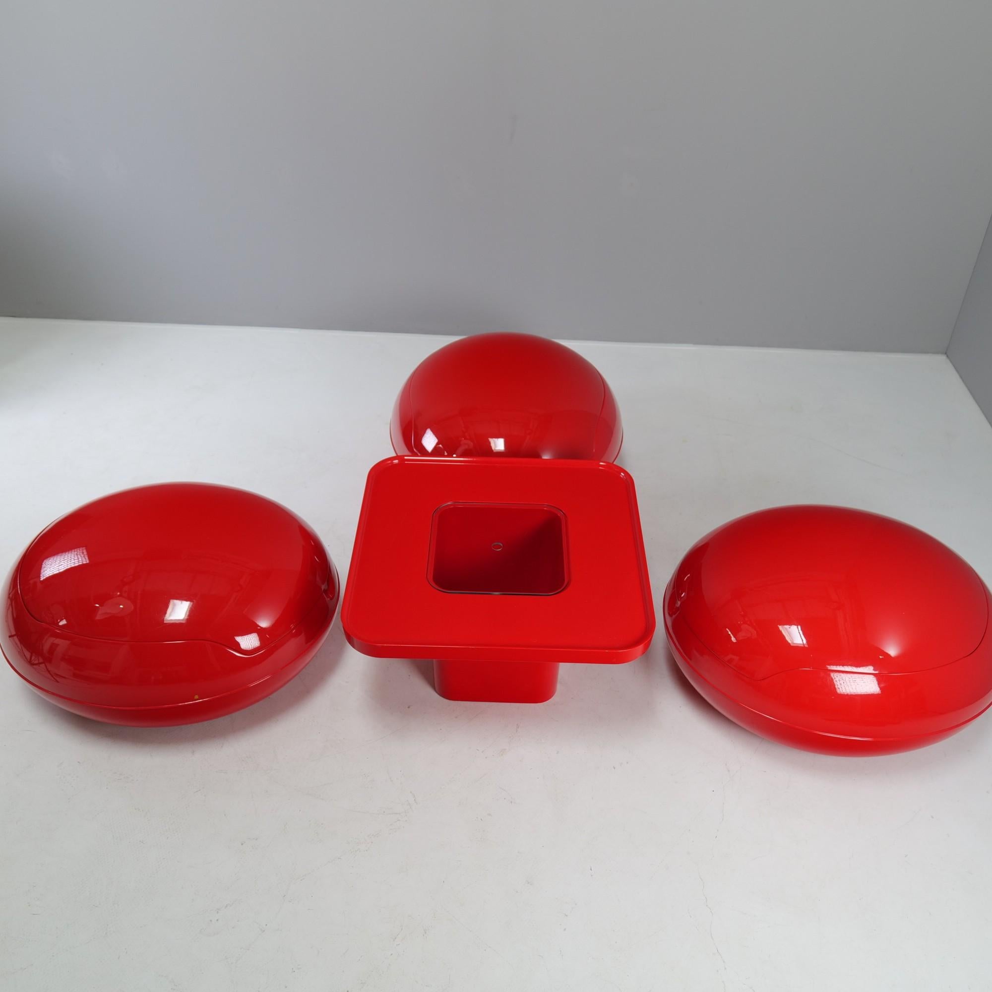 German Space Age Egg Chair Seating Group Senftenberger by Peter Ghyczy for Reuter