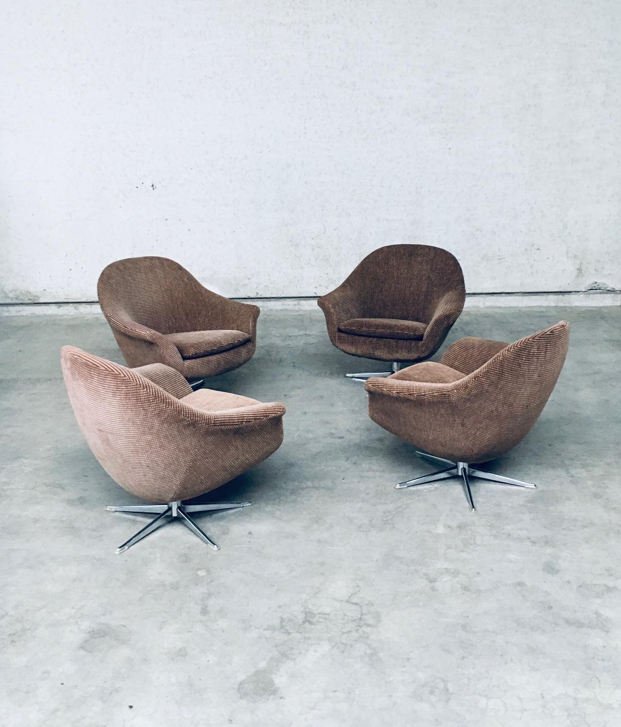 European Space Age Egg Swivel Lounge Chair Set, 1970s For Sale