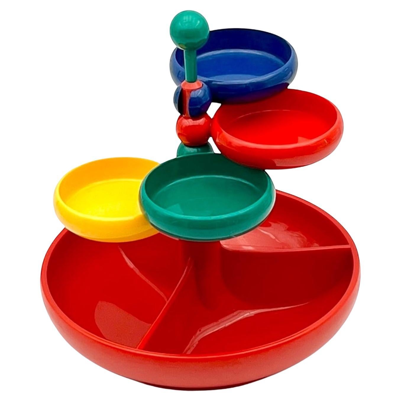 Space Age Etagere Serving Set in Multicolor Plastic by Emsa West Germany 1970s