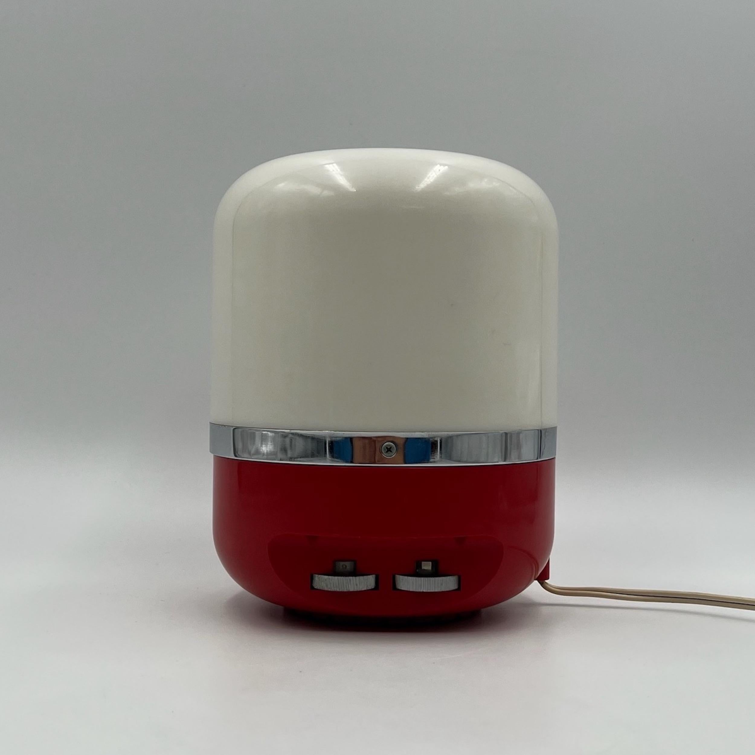  Space Age Europhon Radio Lamp in Red by Adriano Rampoldi, 1970s For Sale 1