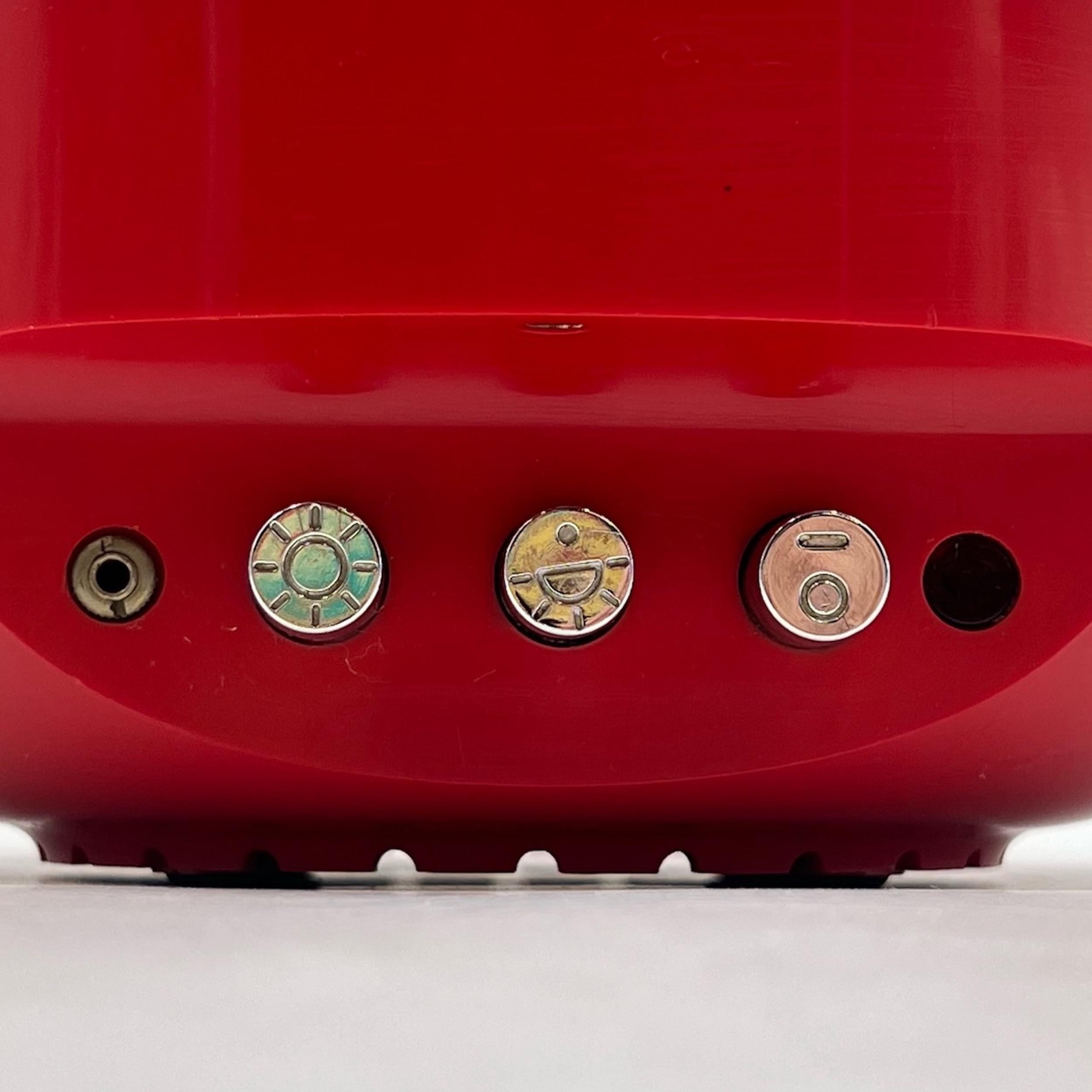 Italian  Space Age Europhon Radio Lamp in Red by Adriano Rampoldi, 1970s For Sale