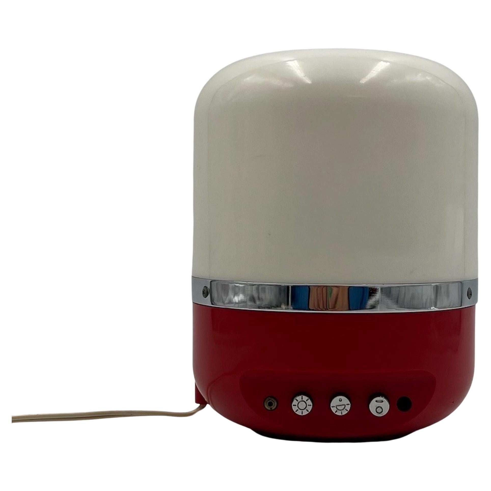  Space Age Europhon Radio Lamp in Red by Adriano Rampoldi, 1970s For Sale