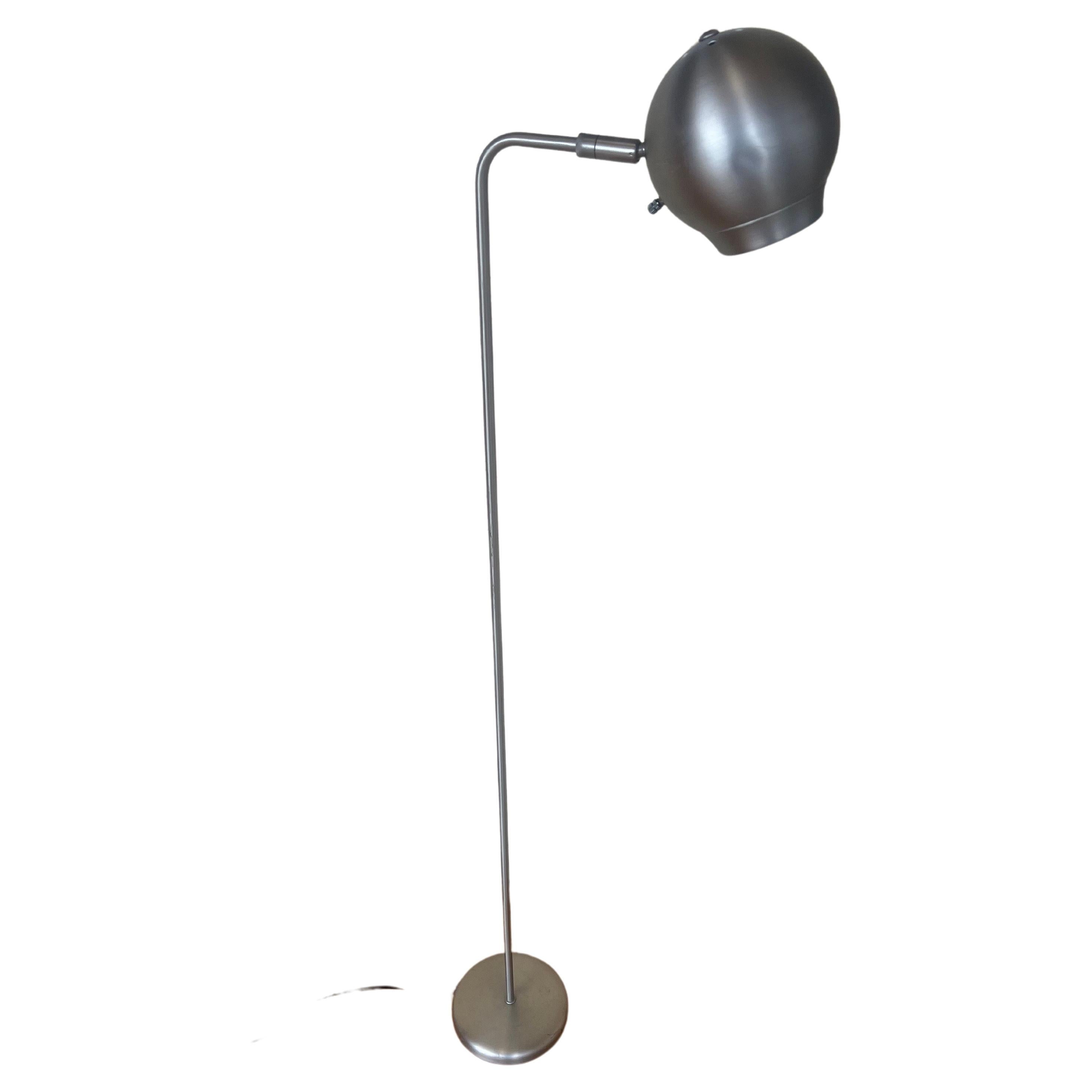 Space Age Eyeball Floor Lamp by Robert Sonneman in Brushed Steel  For Sale