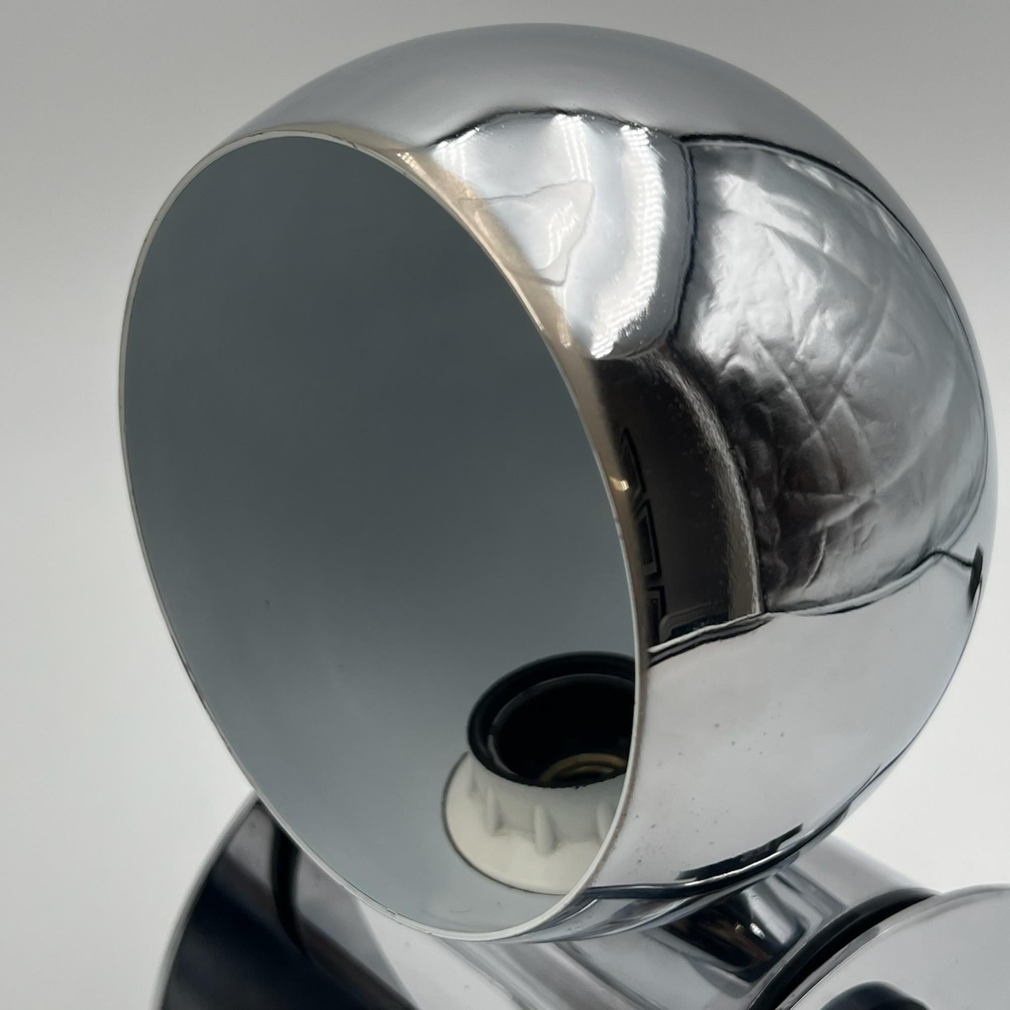 Space Age Eyeball Lamp in Chrome Metal by Tronconi, 1970s For Sale 2