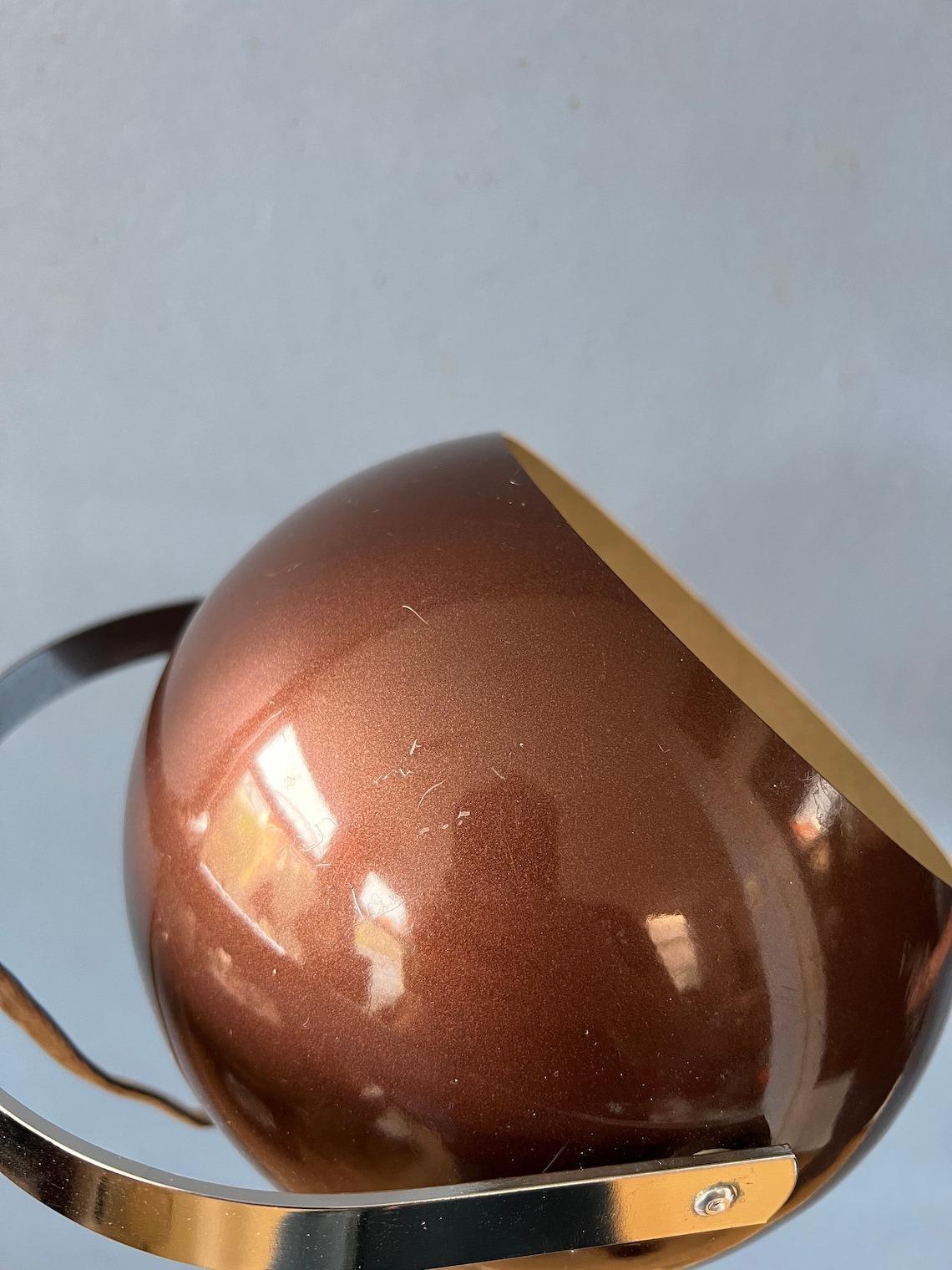 Space Age Eyeball Wall Light Mid Century Lighting Brown Arc Lamp by Herda, 1970s For Sale 3