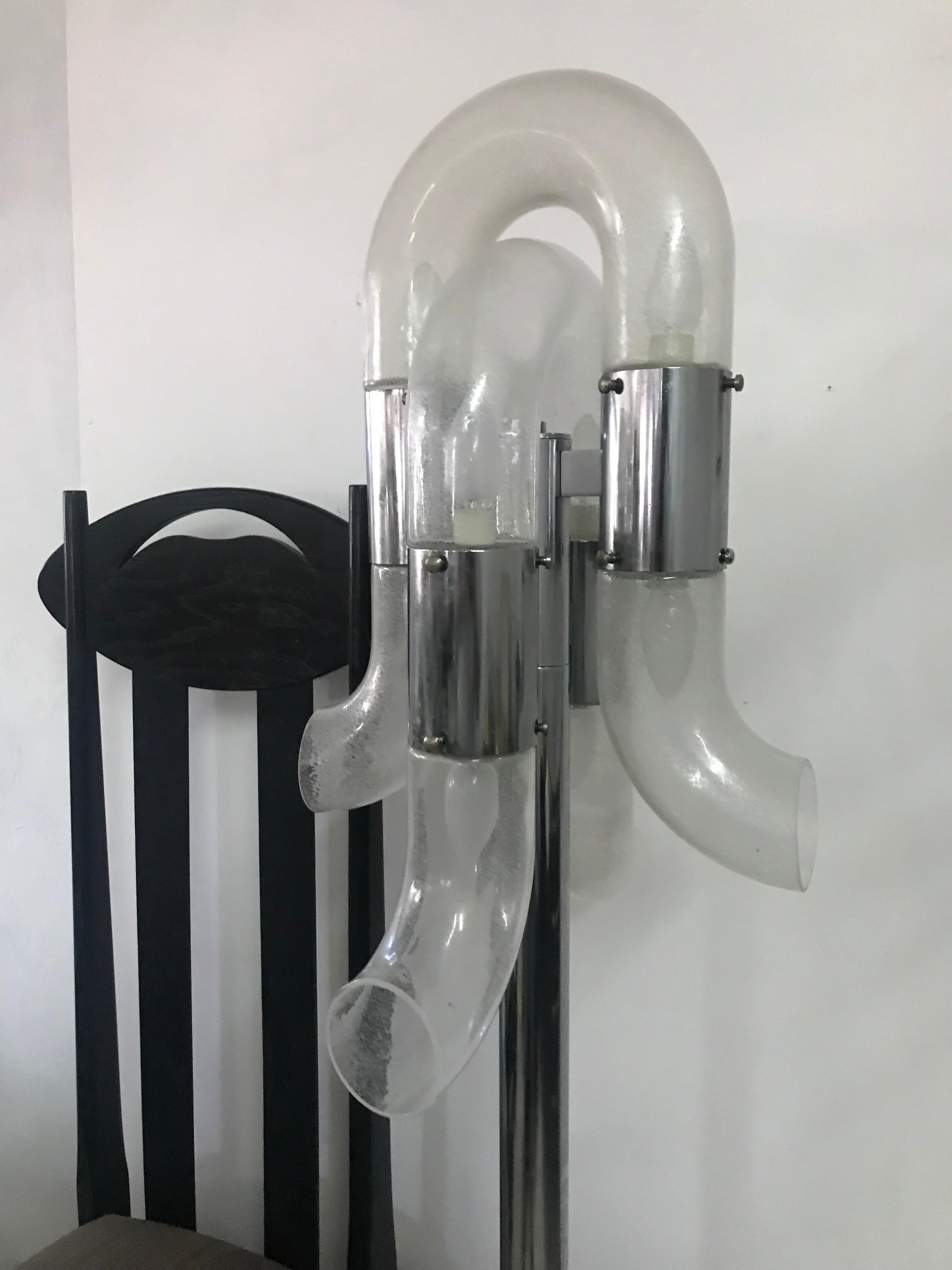 Space Age Floor Lamp by Aldo Nason for Mazzega in murano glass ca. 1970 In Good Condition In Merida, Yucatan