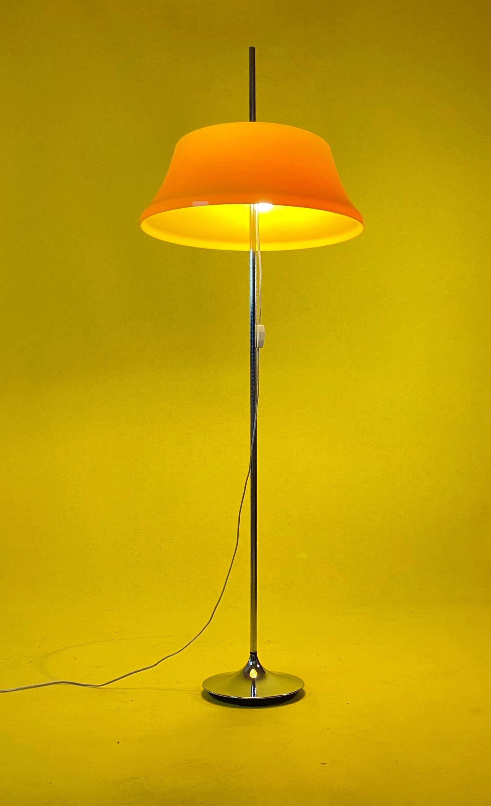 Chrome Space Age Floor Lamp by Frank Bentler for WILA, Germany, 1970s For Sale