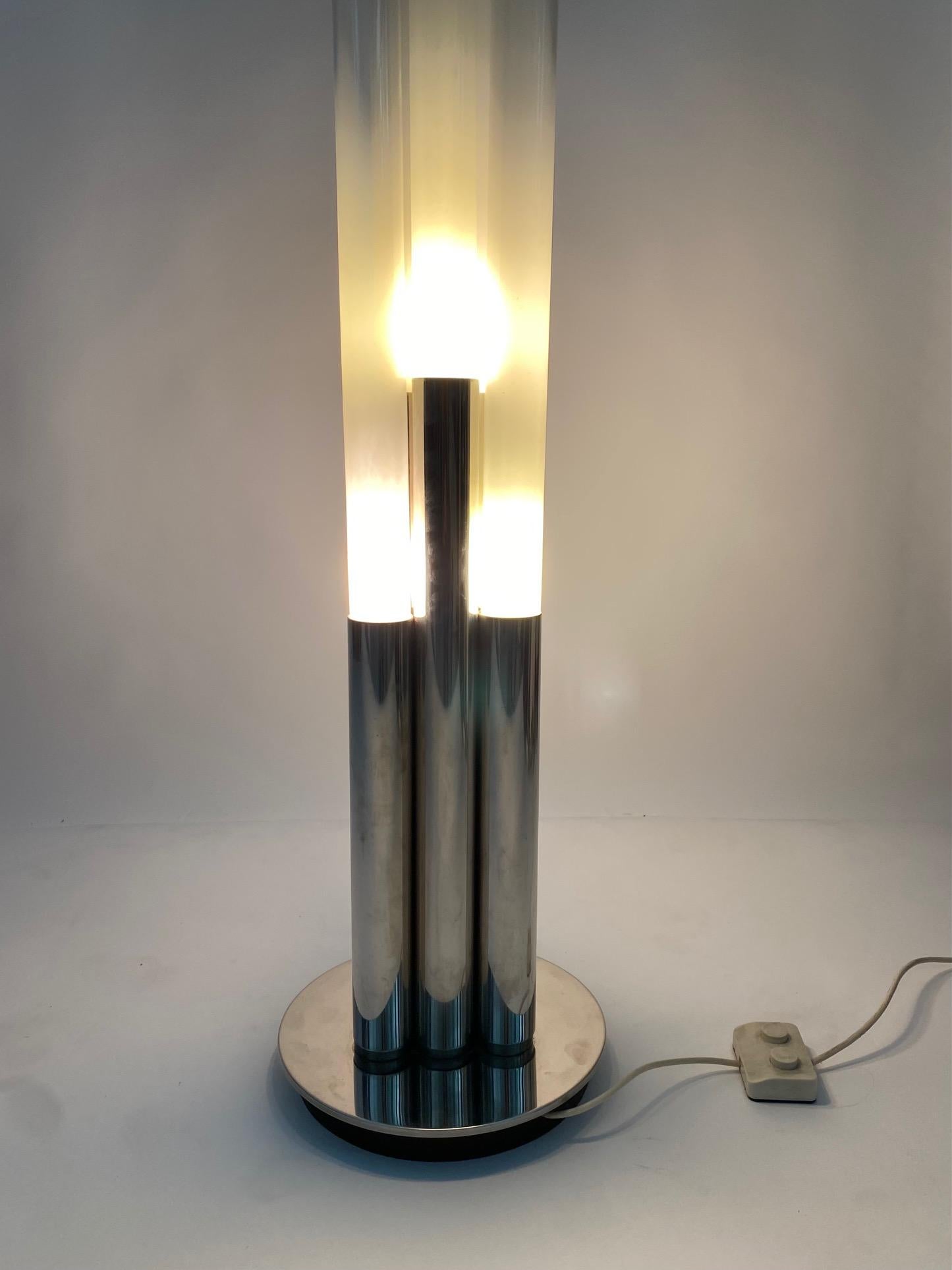 Space Age Floor lamp in metal and glass, Carlo Nason Style, Italy 1970s  For Sale 1