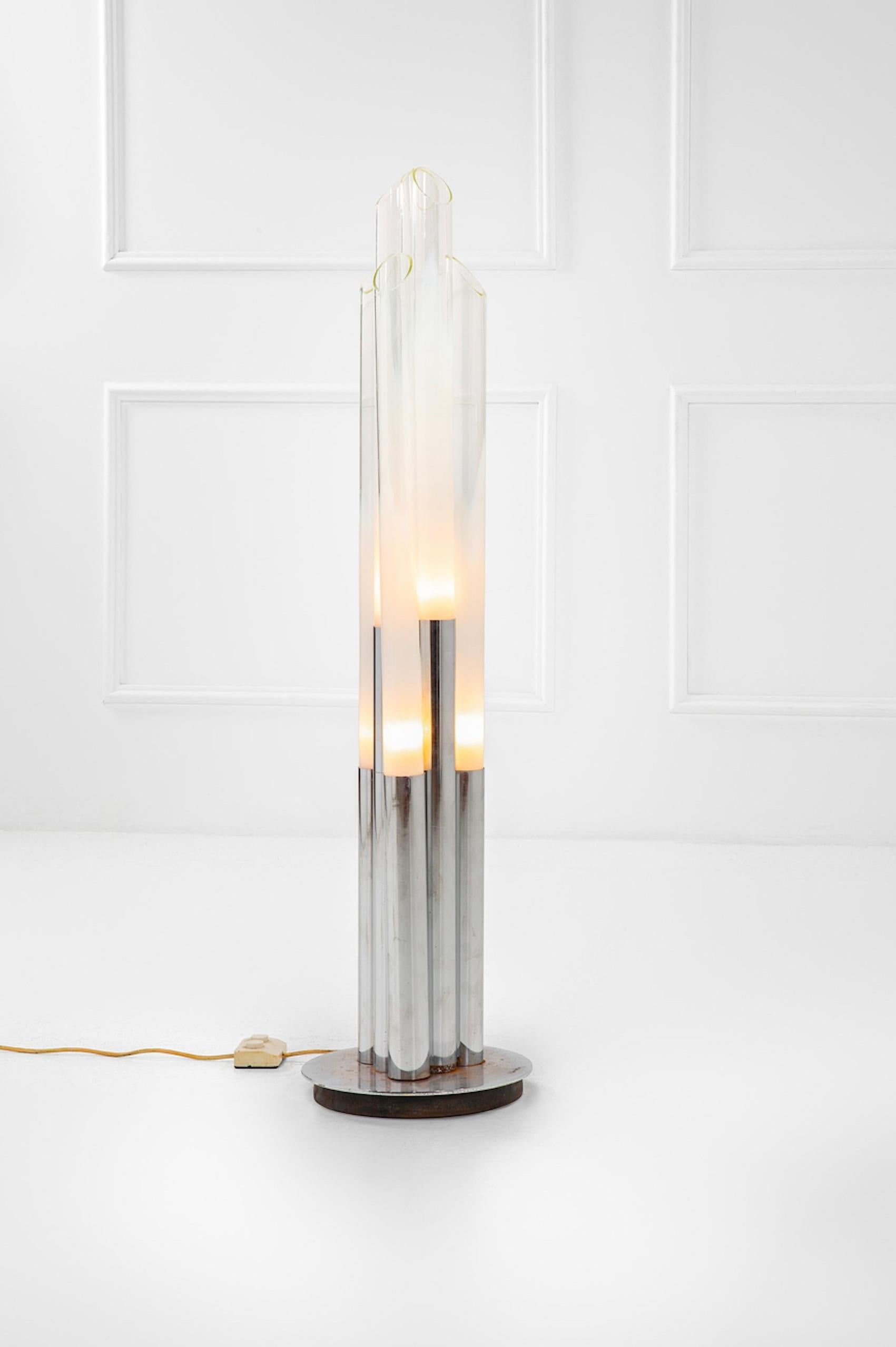 Ère spatiale Lampadaire de l'ère spatiale dans le style de Willy Rizzo, Italie, 1970 en vente