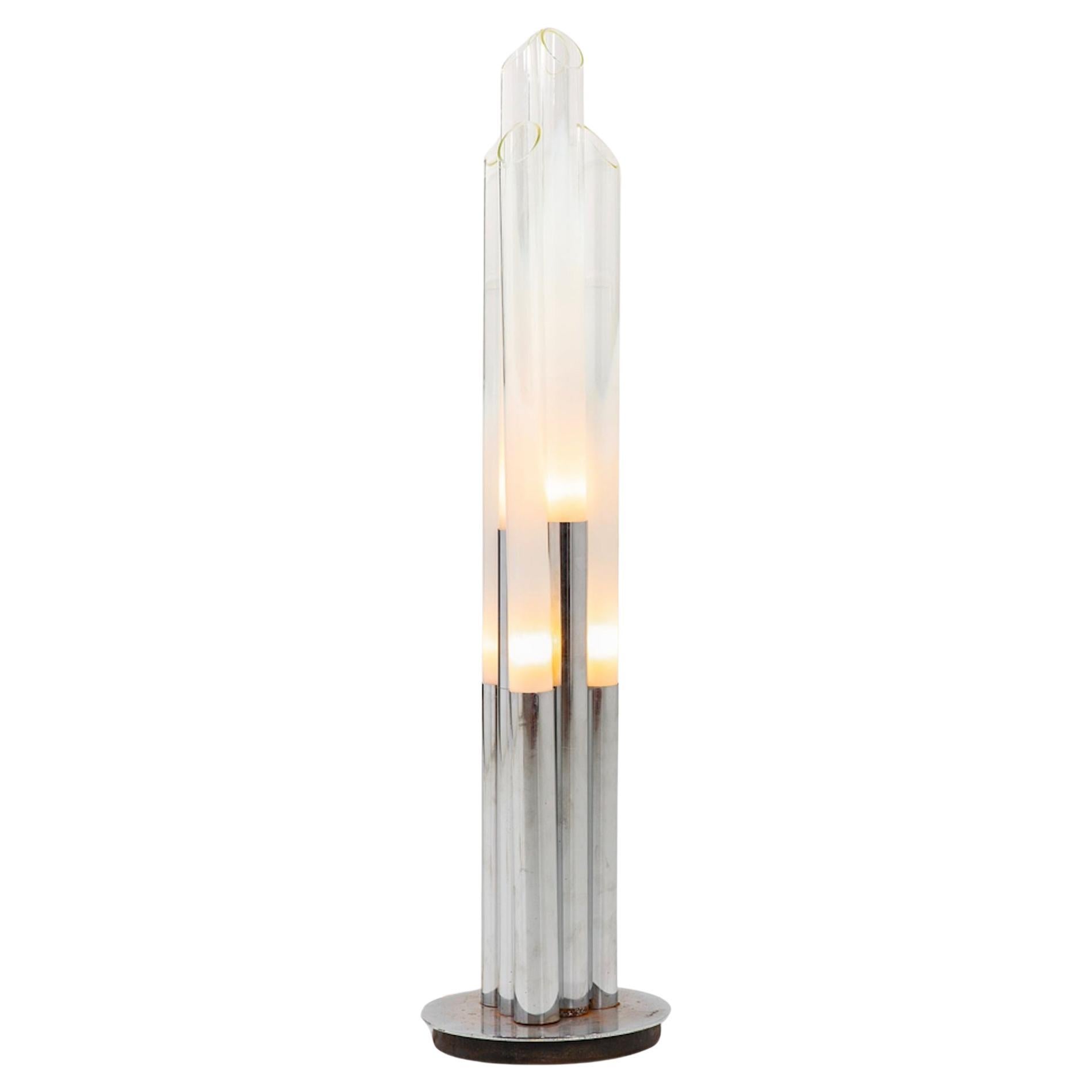 Stehlampe aus dem Space Age im Stil von Willy Rizzo, Italien, 1970er Jahre