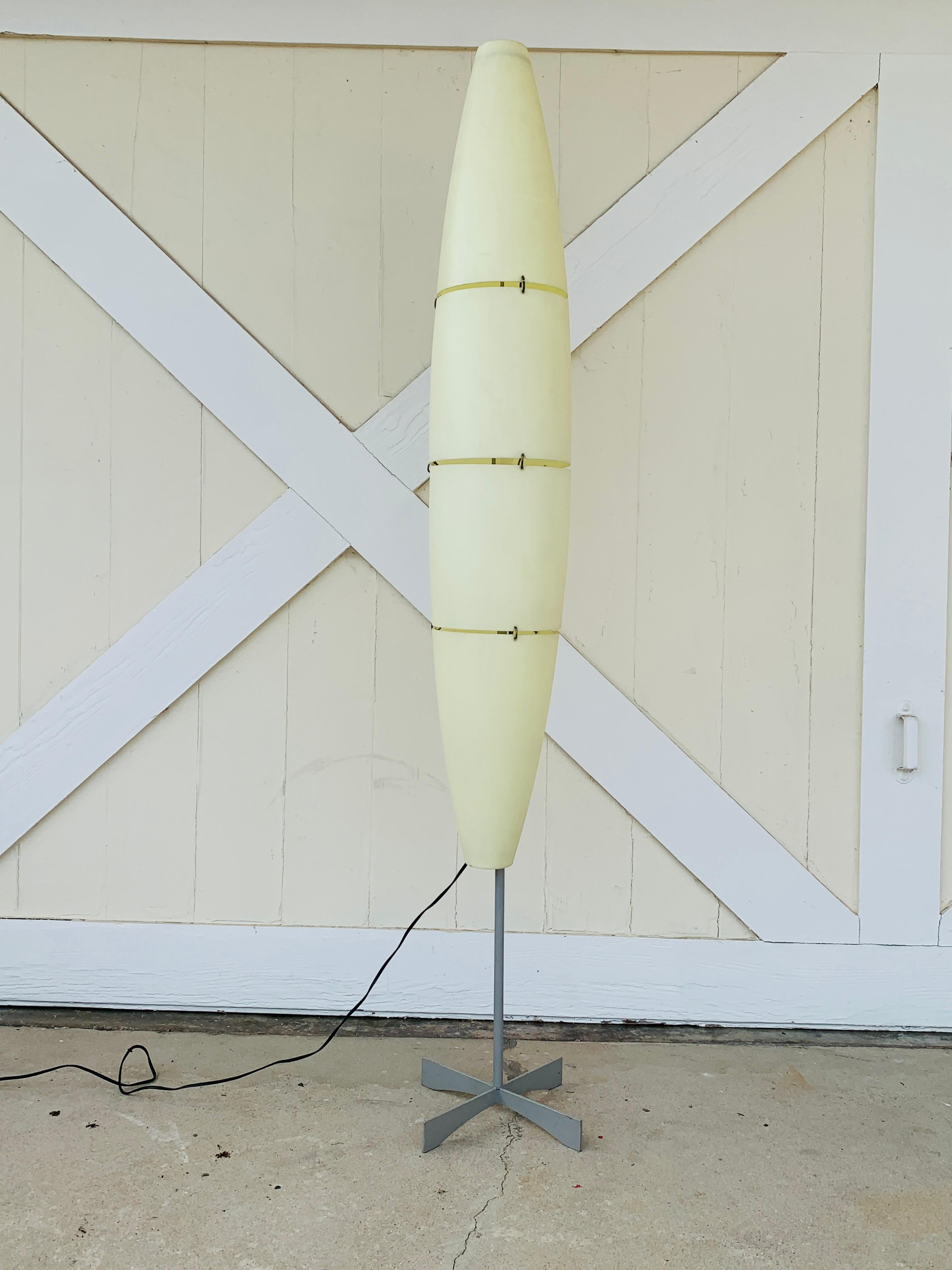 Late 20th Century Space Age Floor Lamp with Ovoid Plastic Shade