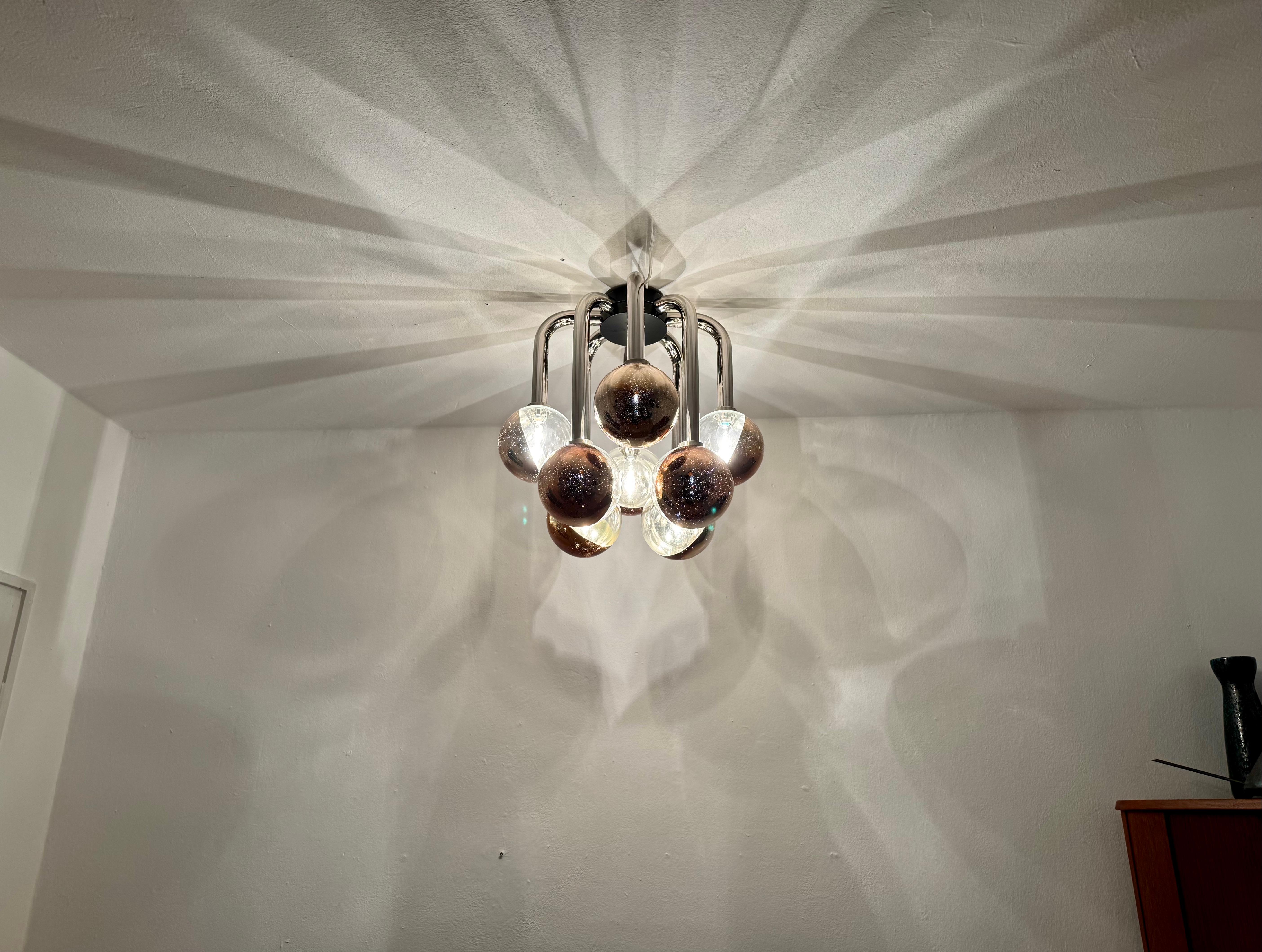 Space Age Flush Chandelier by Temde en venta 3