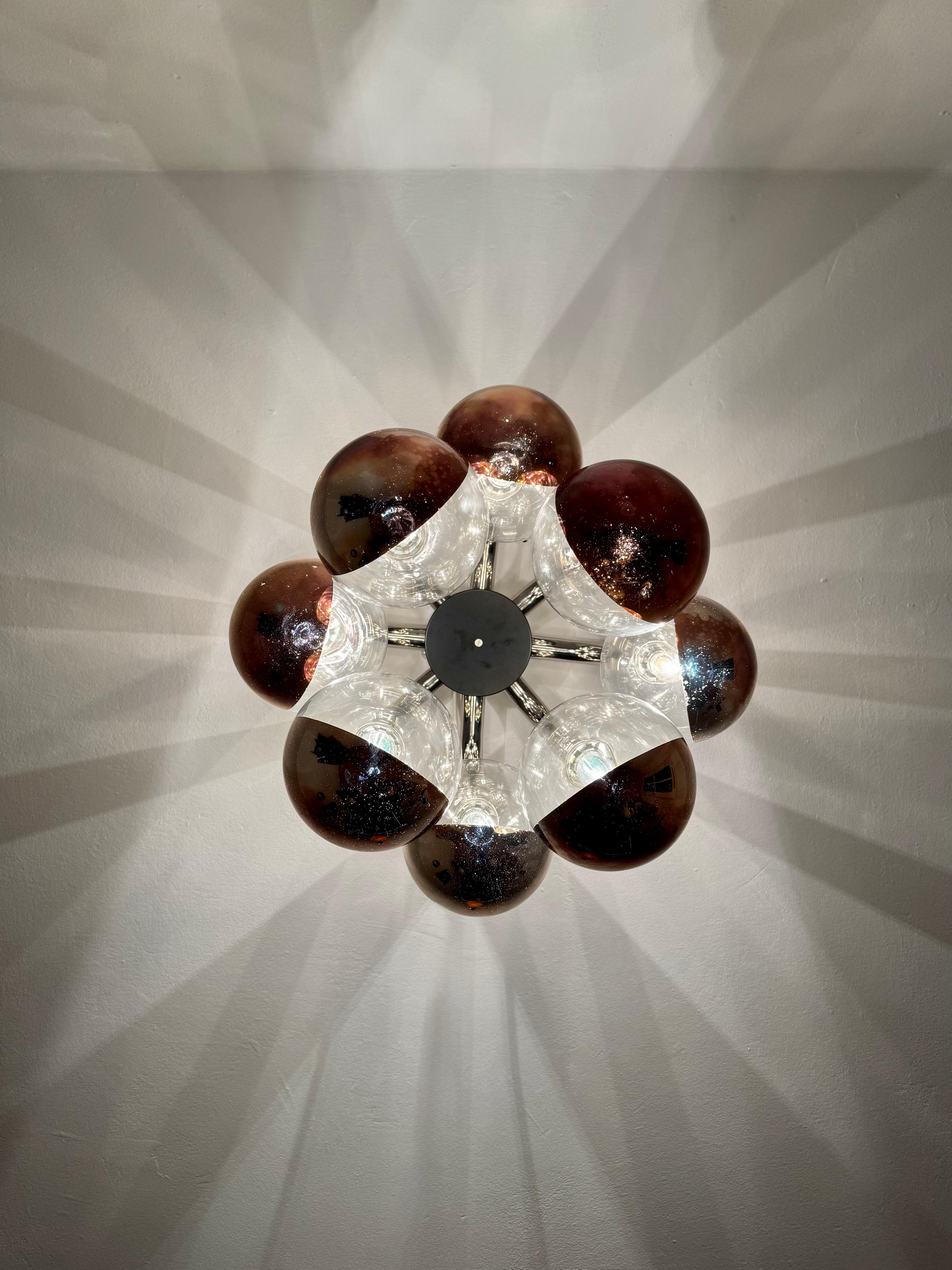 Space Age Flush Chandelier by Temde en venta 4