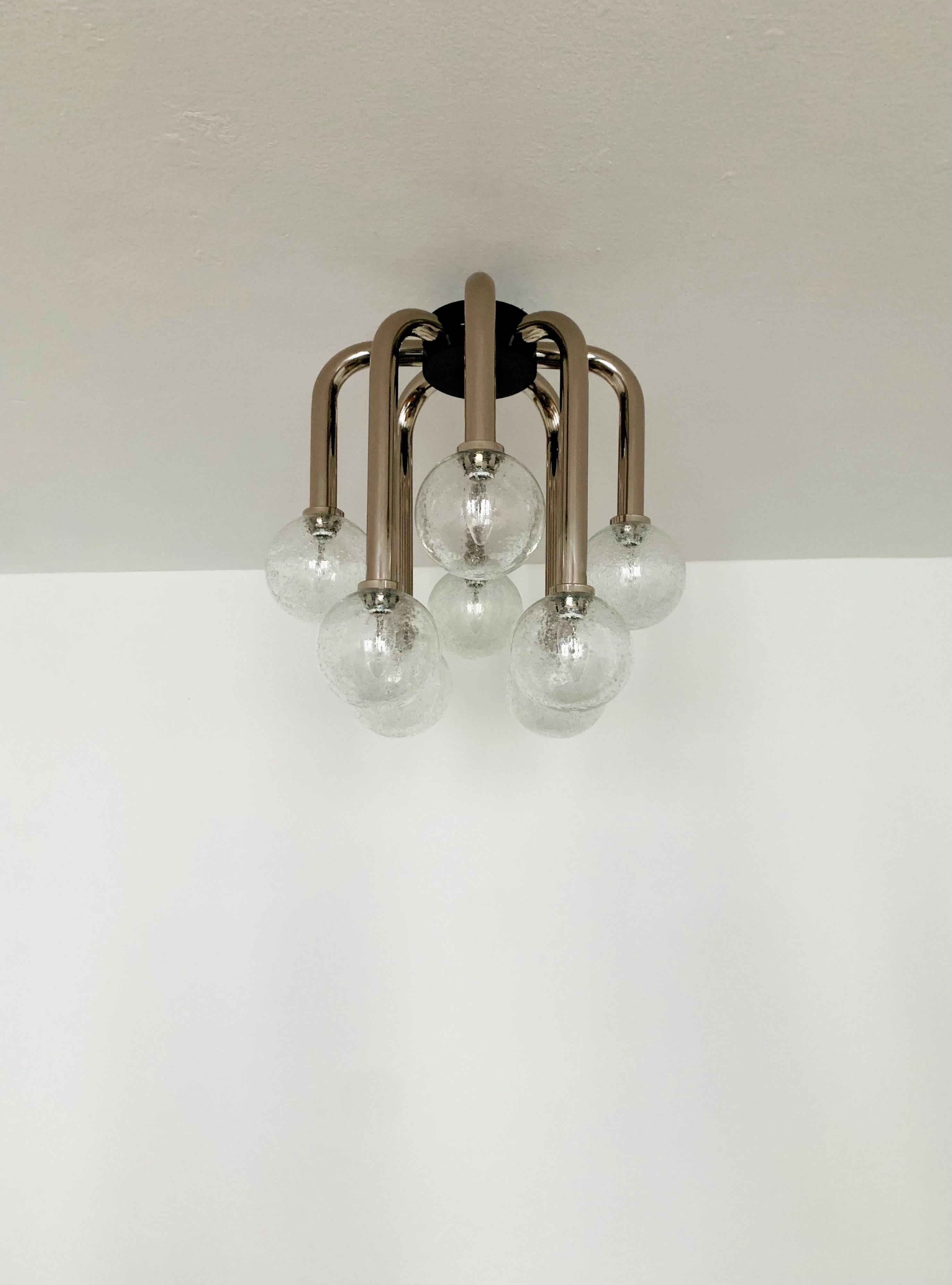 German Space Age Flush Chandelier by Temde For Sale