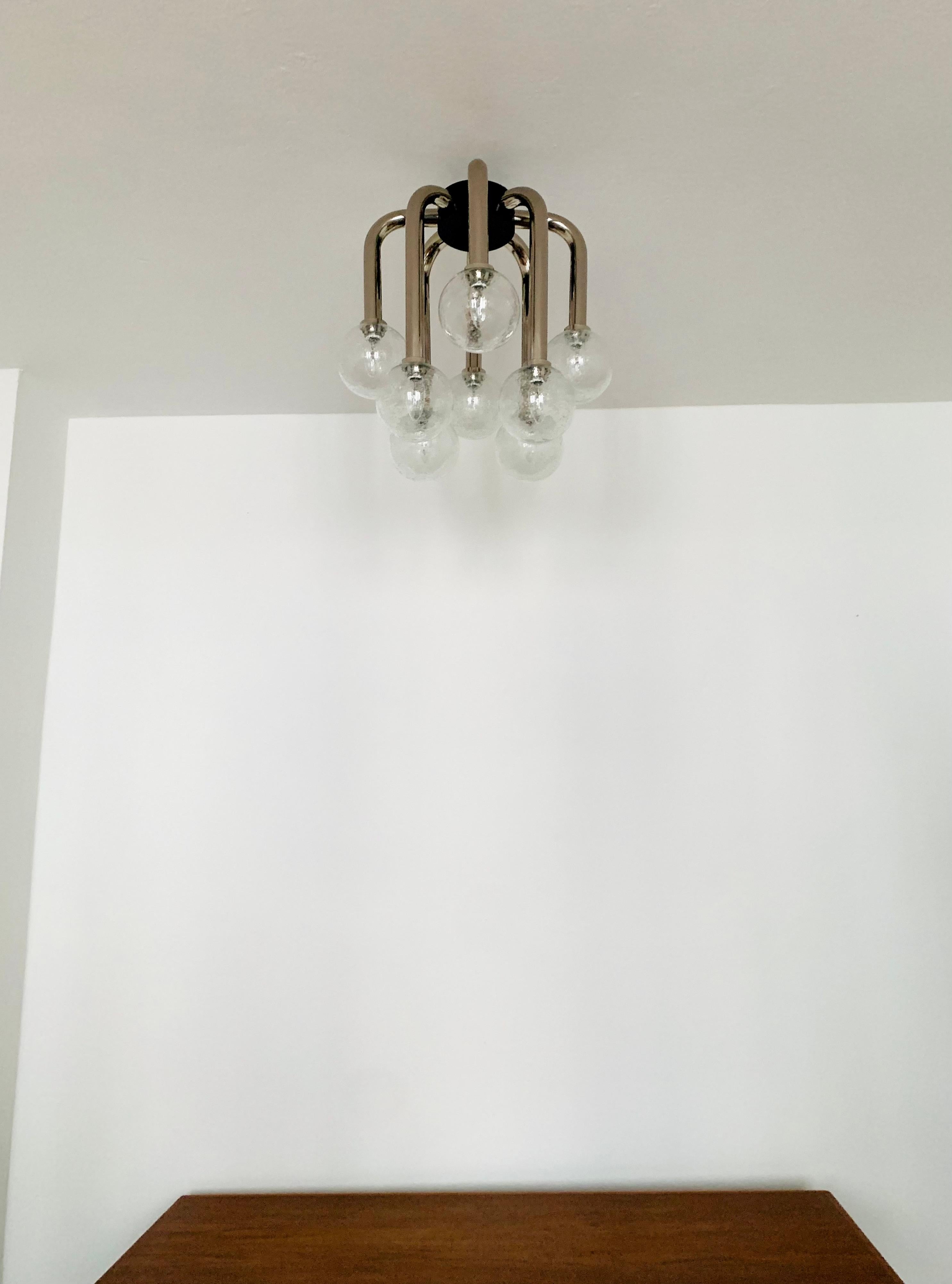 Space Age Flush Chandelier by Temde In Good Condition For Sale In München, DE