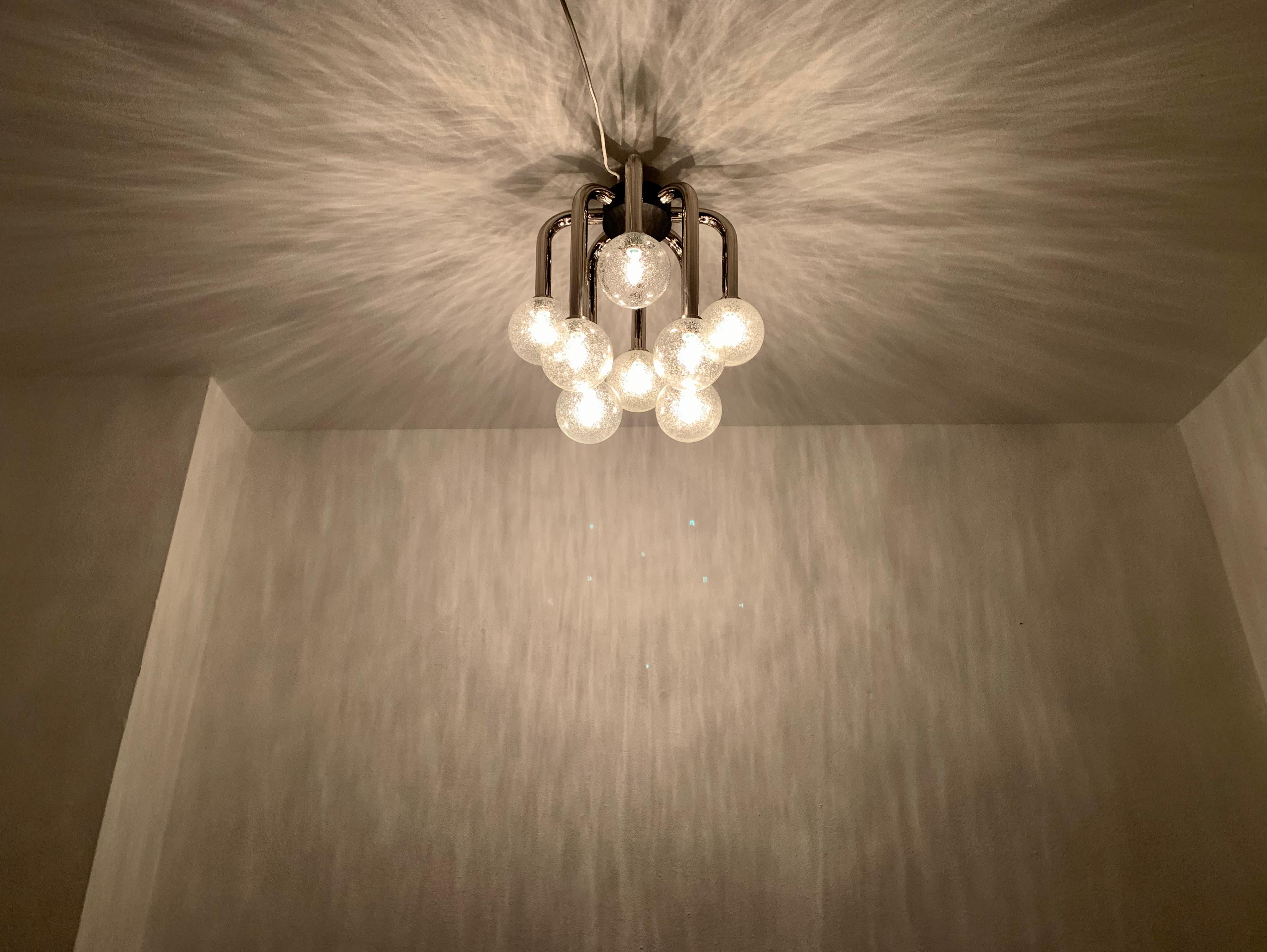 Space Age Flush Chandelier by Temde For Sale 2