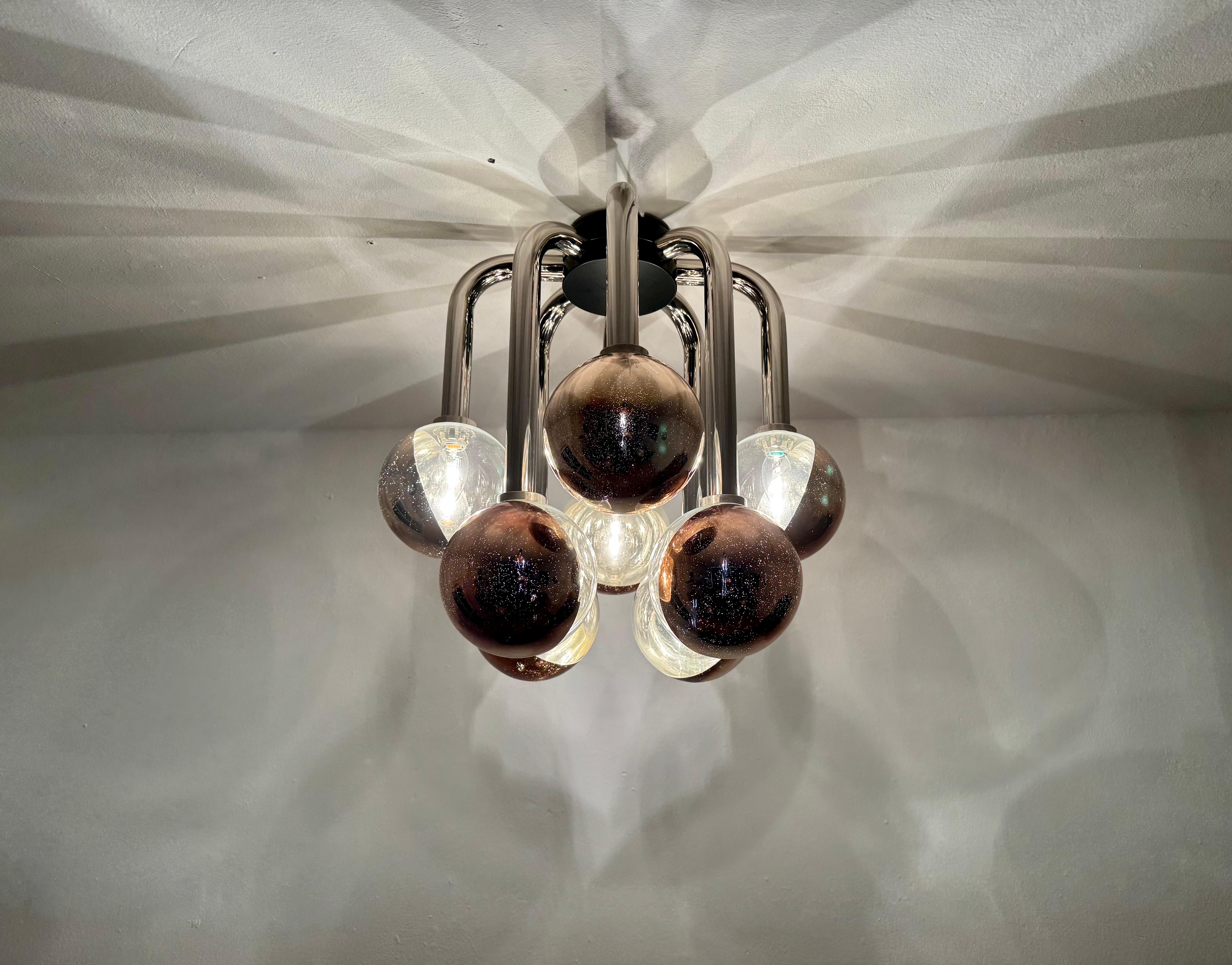 Space Age Flush Chandelier by Temde en venta 1