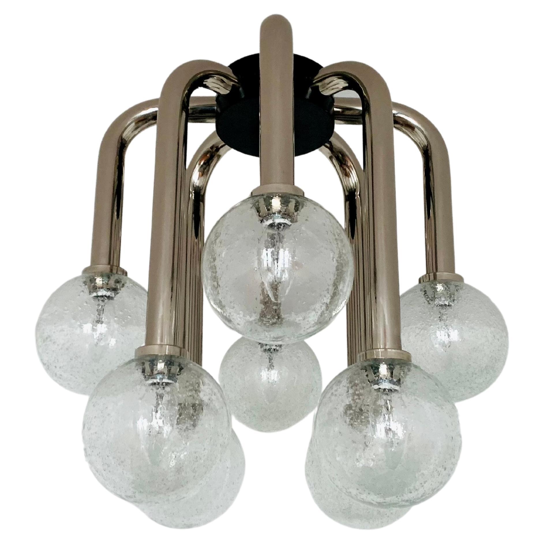 Space Age Flush Chandelier by Temde For Sale