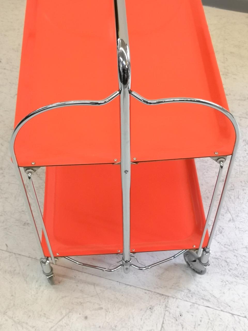 Space Age Foldable Bar Cart with Chrome-Plated Legs, 1960s 5