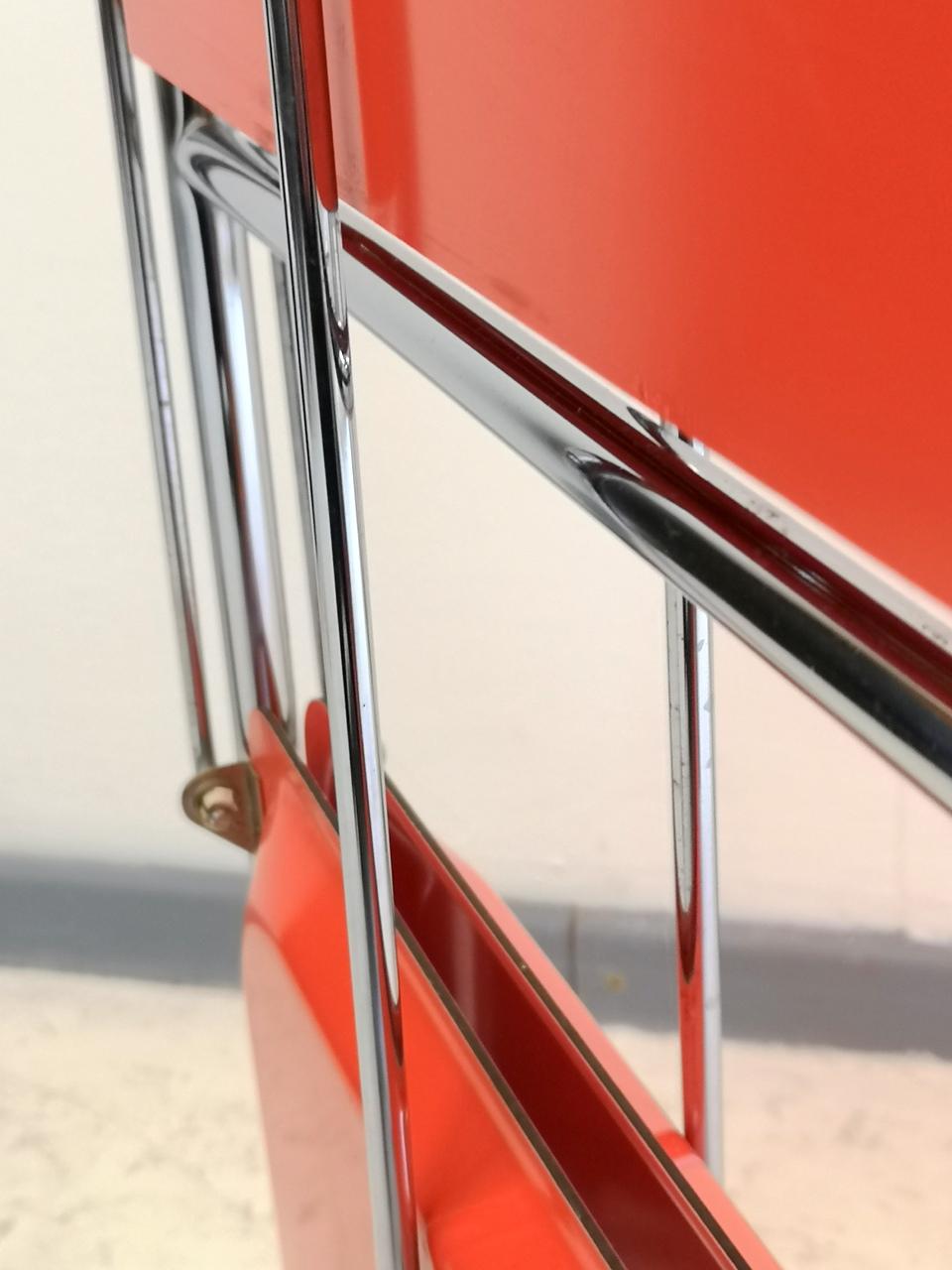 Space Age Foldable Bar Cart with Chrome-Plated Legs, 1960s 3