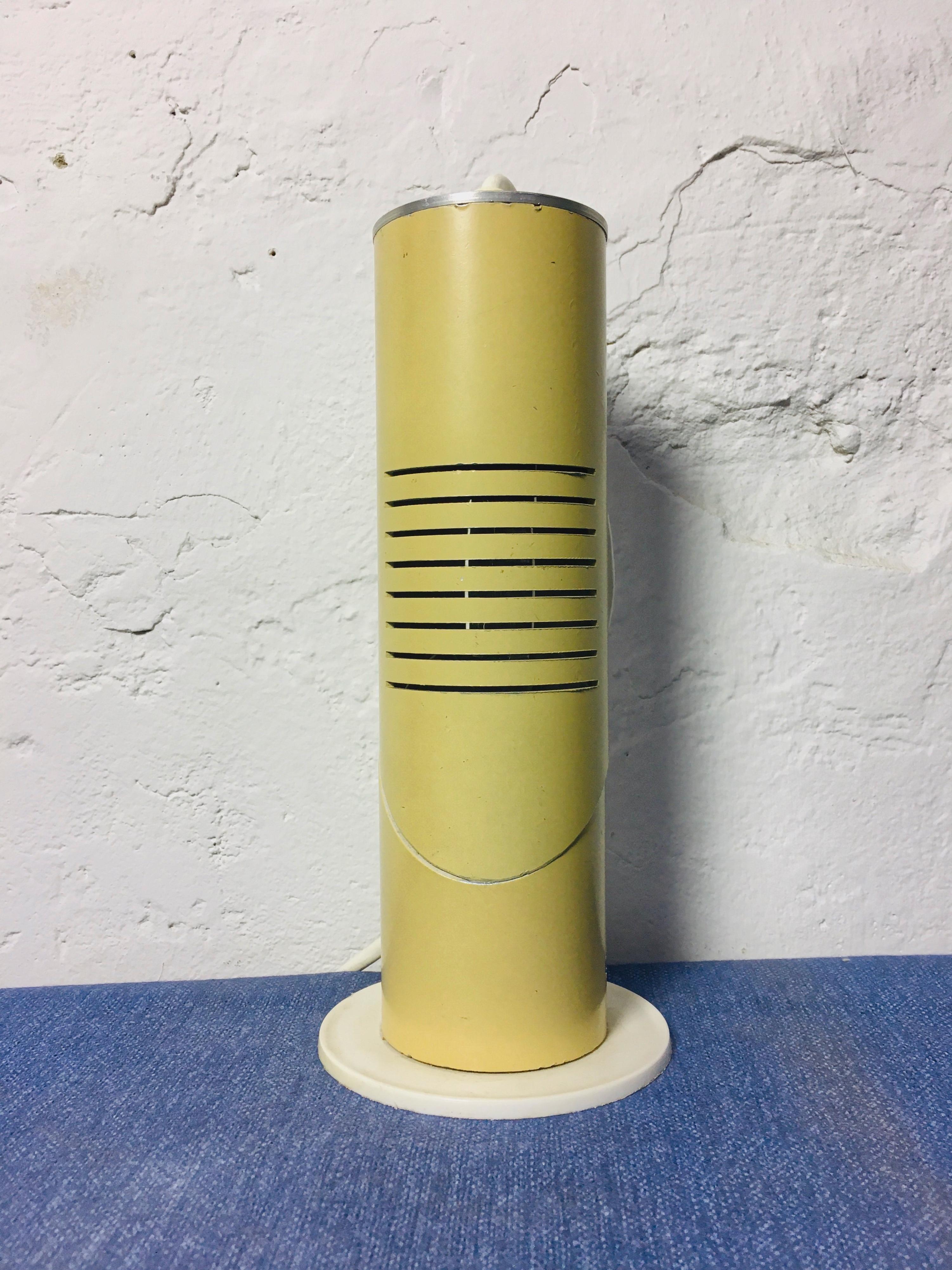 Space Age Minimalist Foldable Cylindrical Yellow Table / Desk Lamp 1960s 7
