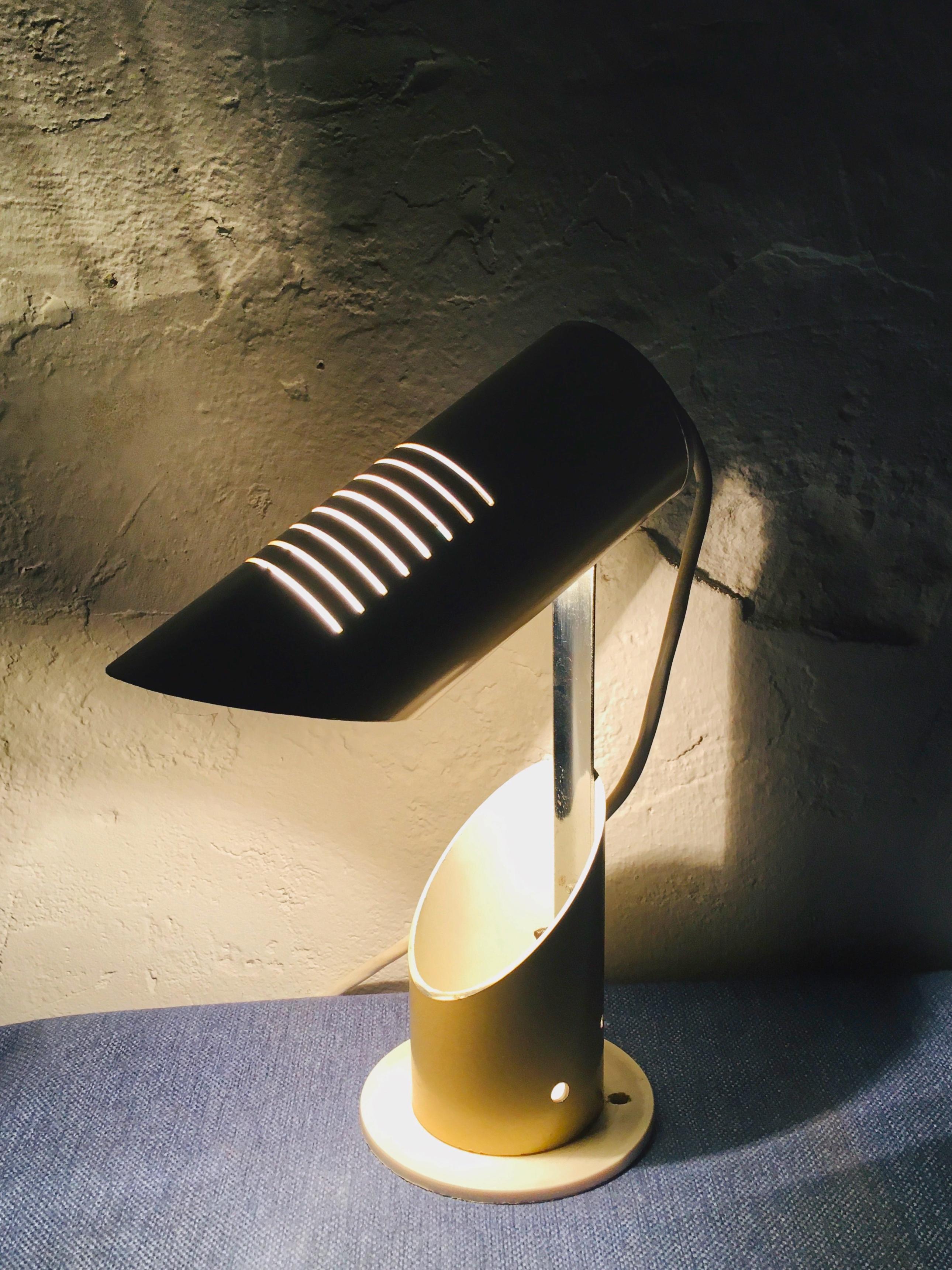 Space Age Minimalist Foldable Cylindrical Yellow Table / Desk Lamp 1960s In Excellent Condition In Budapest, HU