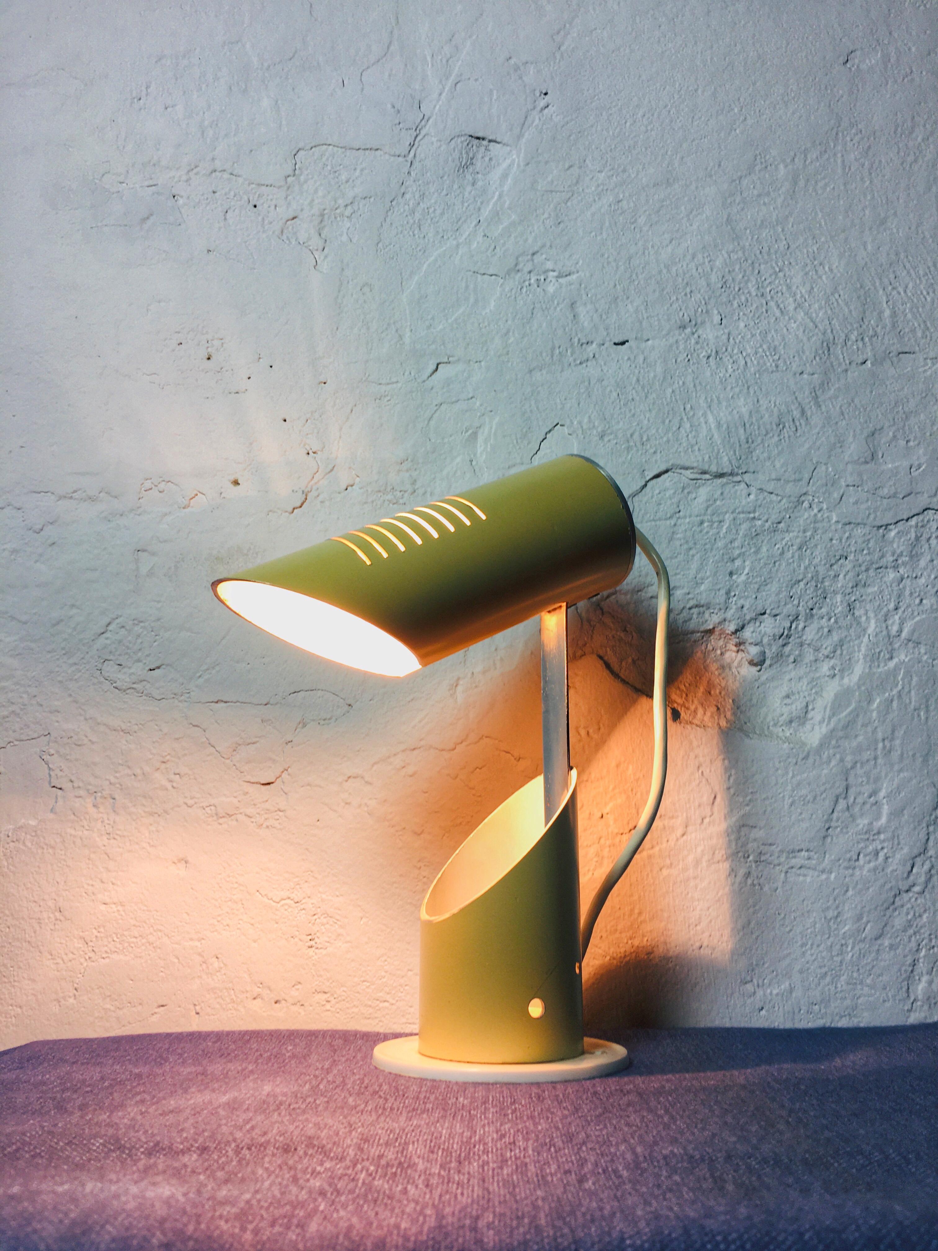 Space Age Minimalist Foldable Cylindrical Yellow Table / Desk Lamp 1960s 2