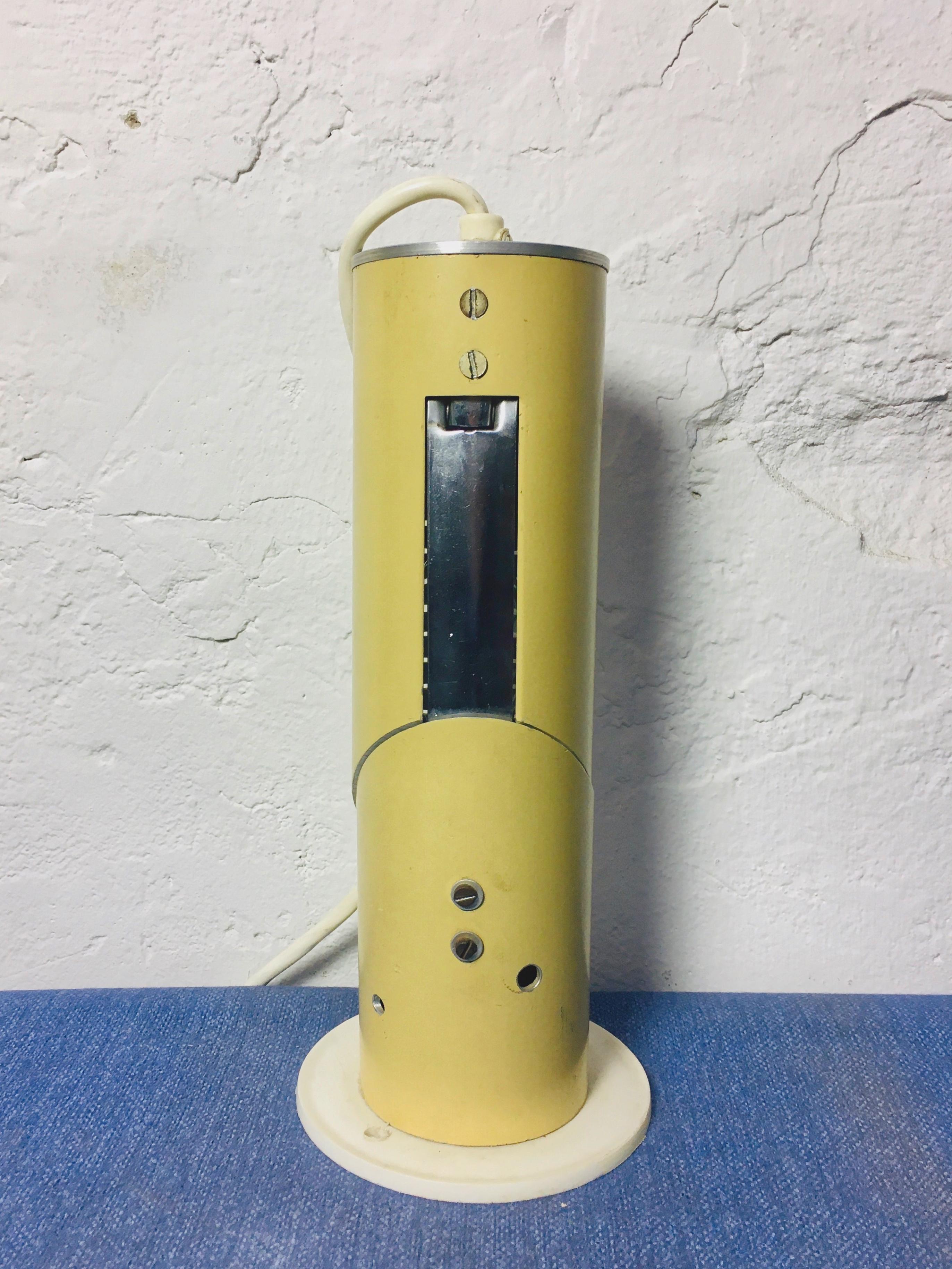 Space Age Minimalist Foldable Cylindrical Yellow Table / Desk Lamp 1960s 4