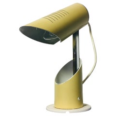 Space Age Minimalist Foldable Cylindrical Yellow Table / Desk Lamp 1960s