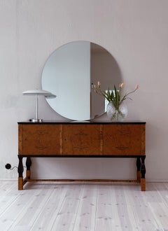 Space Age Fontana Arte „Tris“ Glas-Tischlampe mit Chromsockel, Space Age, Italien, ca. 2000