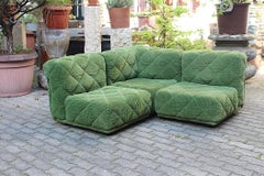 Space Age Freistehendes Modularsofa Grüner Samt Wittmann 1970er Jahre Österreich